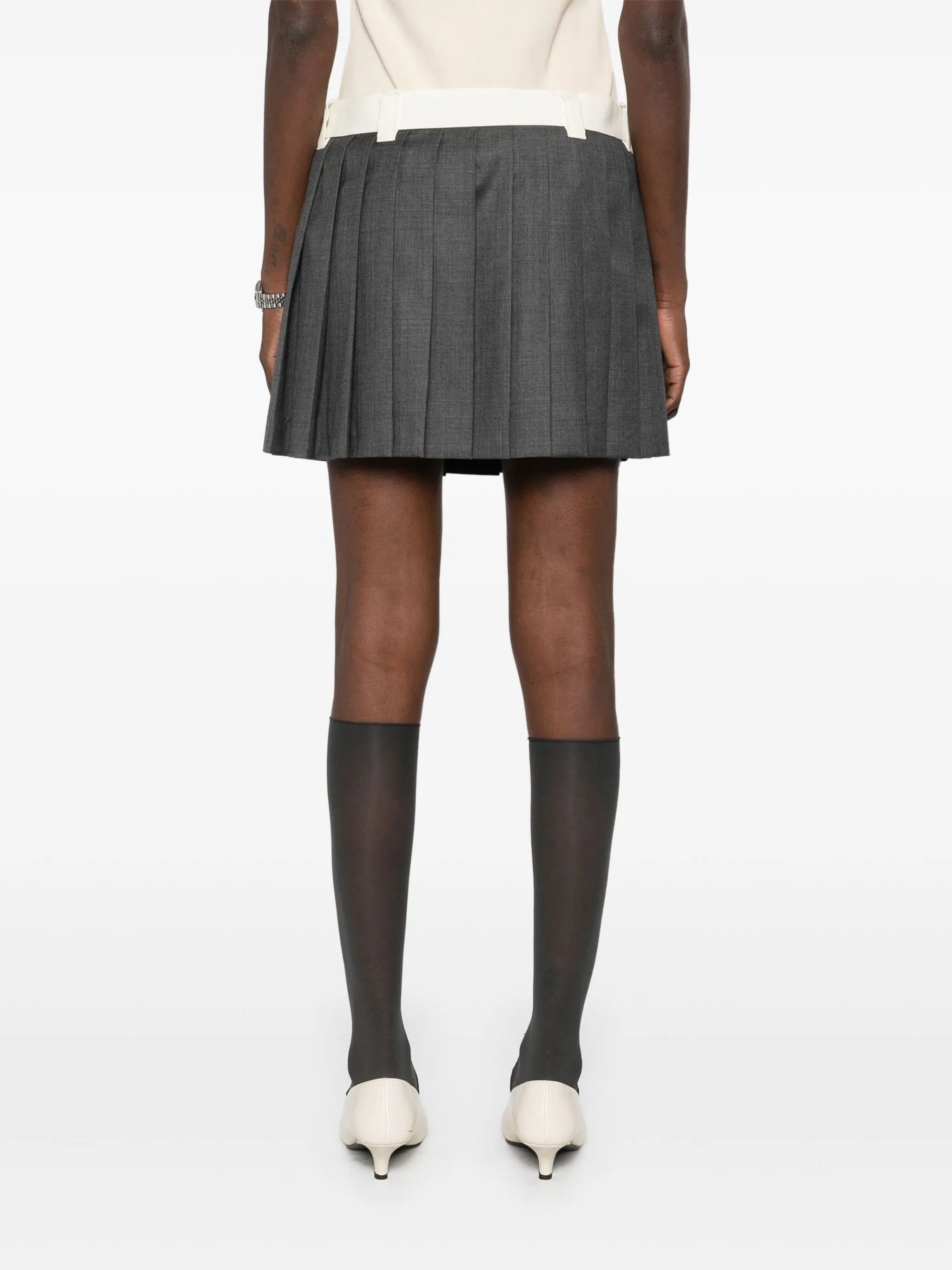 pleated mini skirt