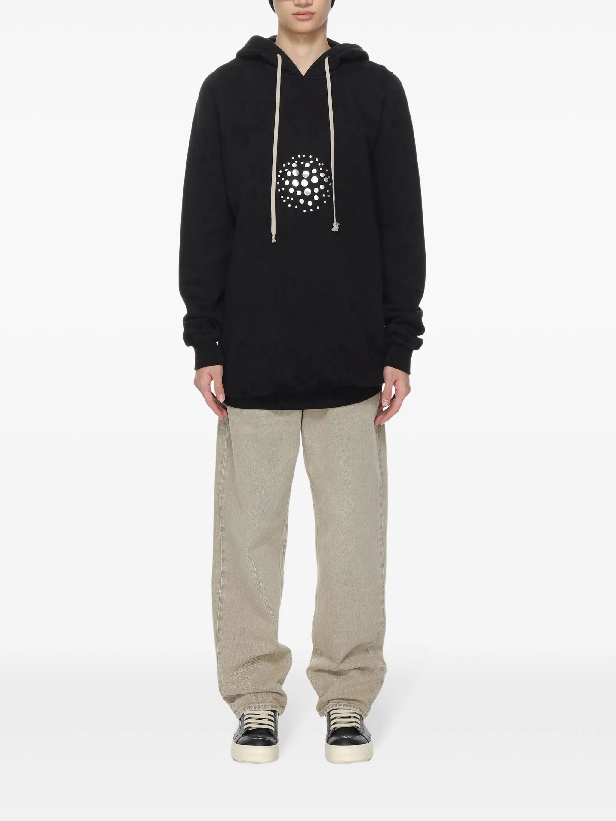 mirrored-stud hoodie