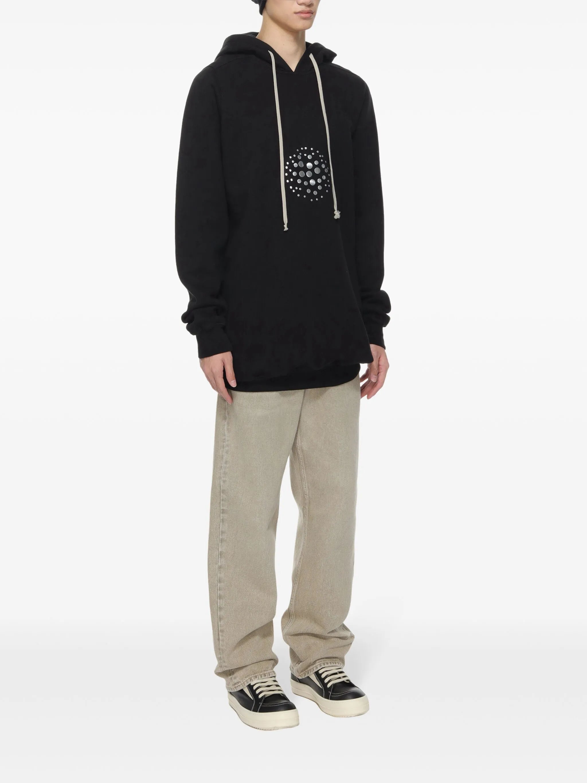 mirrored-stud hoodie