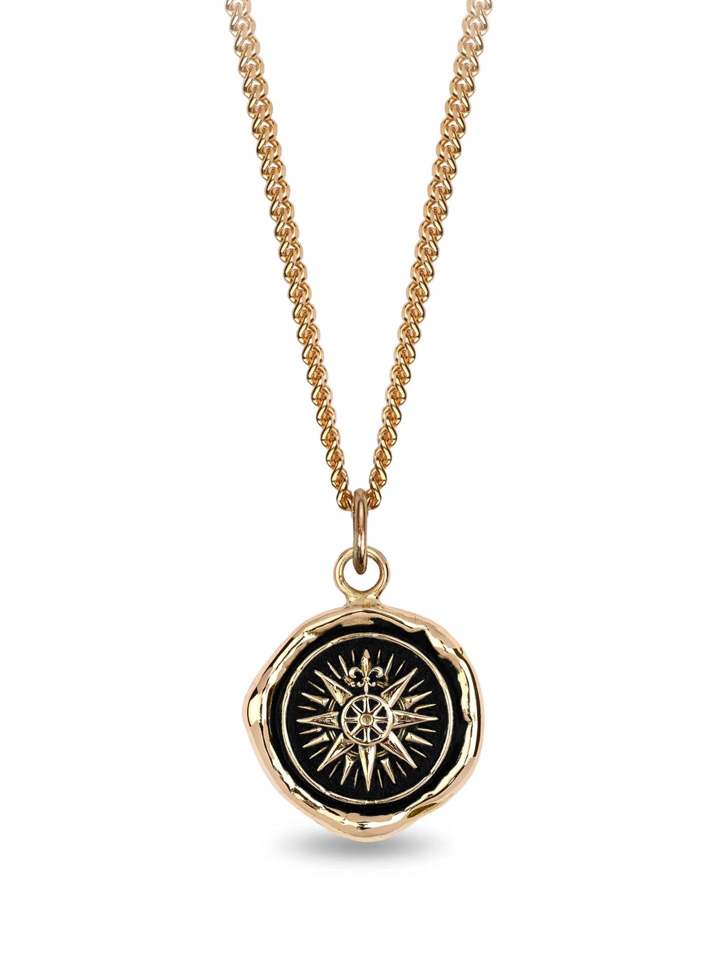 14K yellow gold Direction Talisman pendant necklace