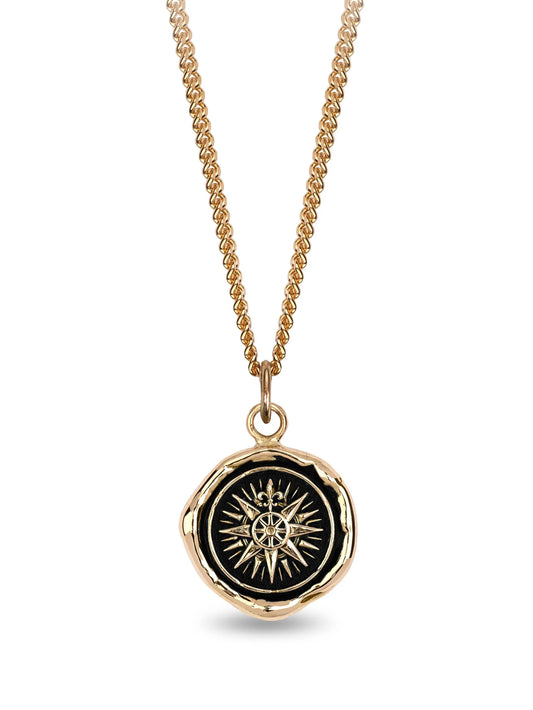 14CT yellow gold Direction Talisman pendant necklace