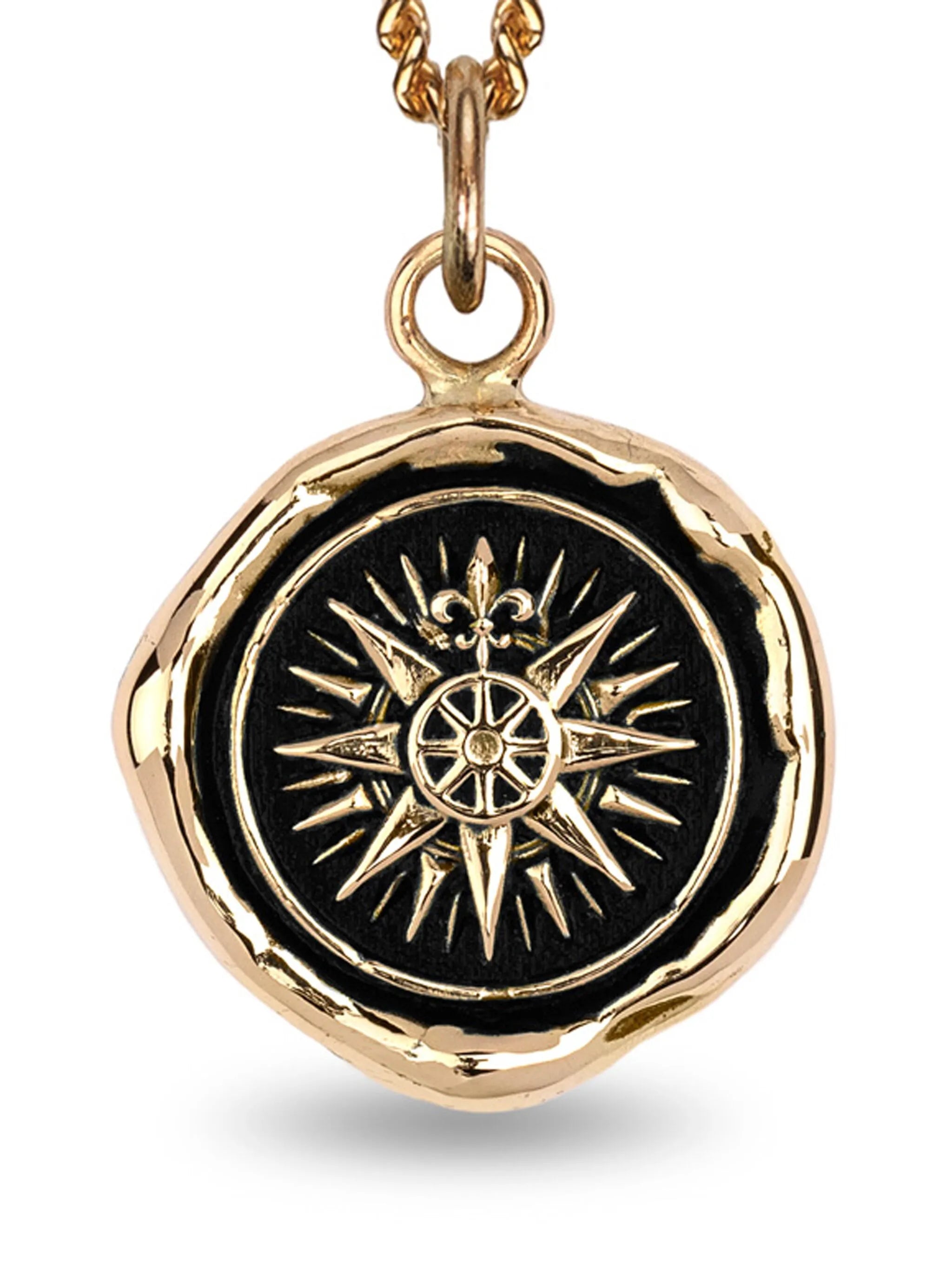 14K yellow gold Direction Talisman pendant necklace