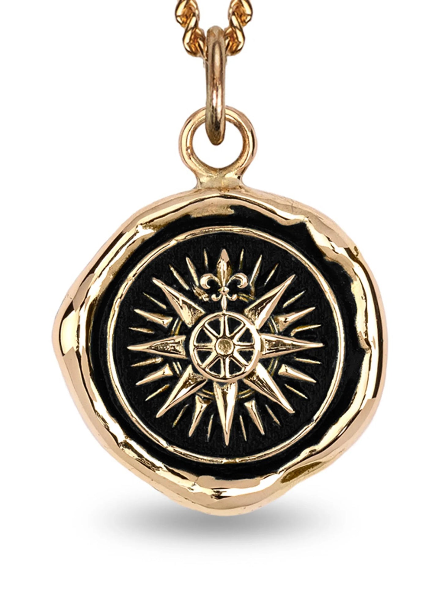 14CT yellow gold Direction Talisman pendant necklace