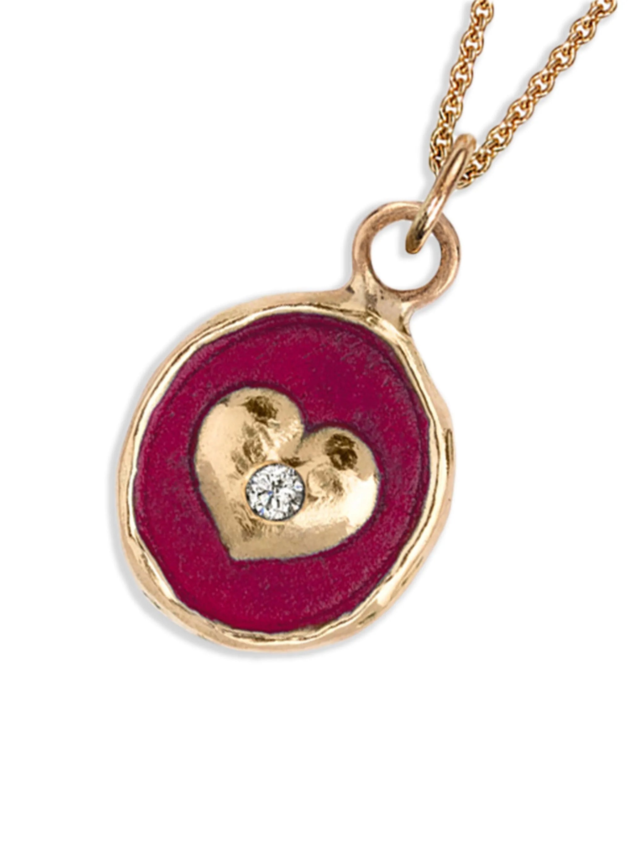 14K yellow gold Loving Talisman diamond pendant necklace