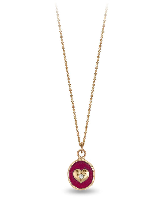 14K yellow gold Loving Talisman diamond pendant necklace