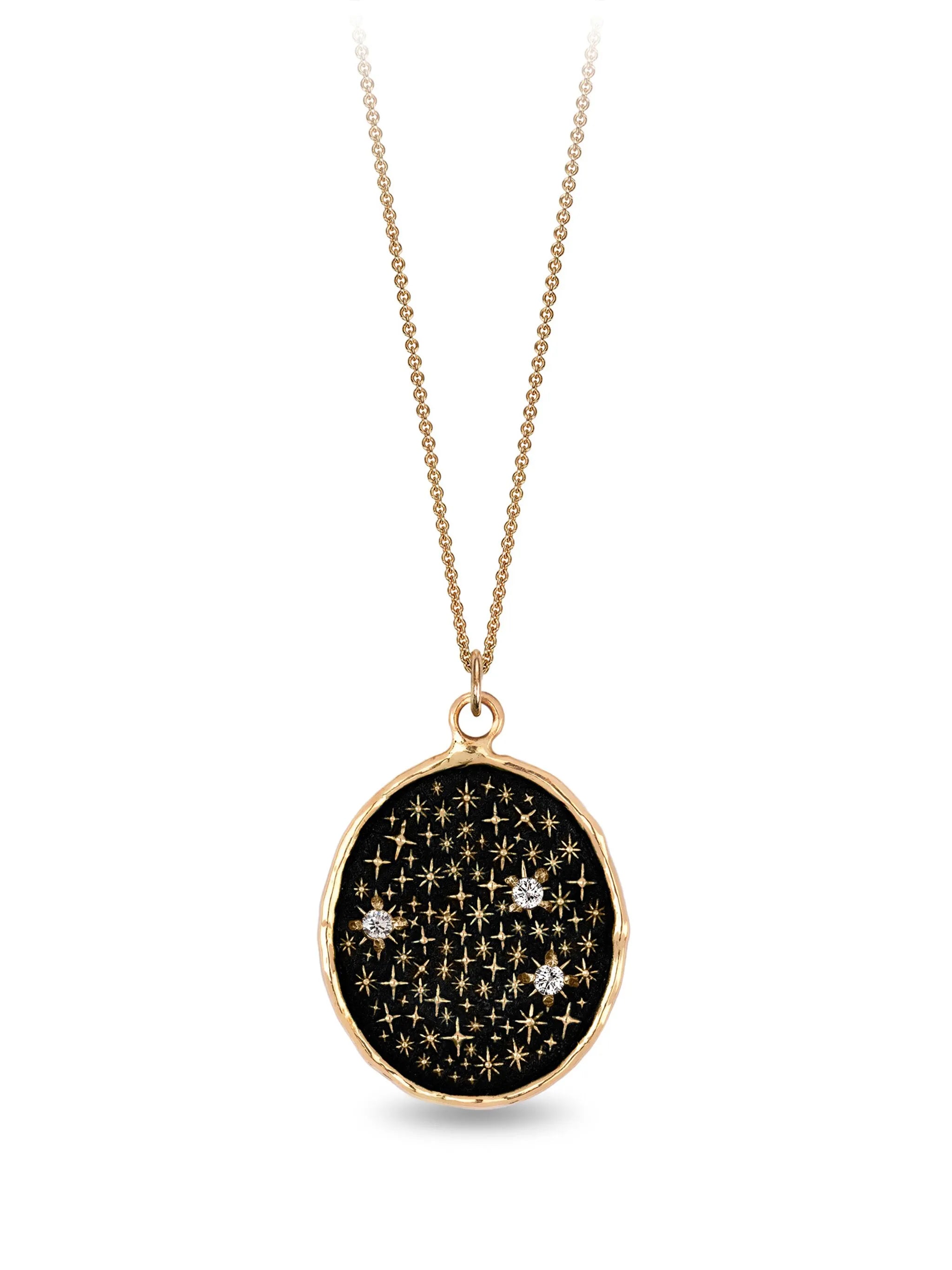 14CT yellow gold We Are Stardust Talisman diamond pendant necklace