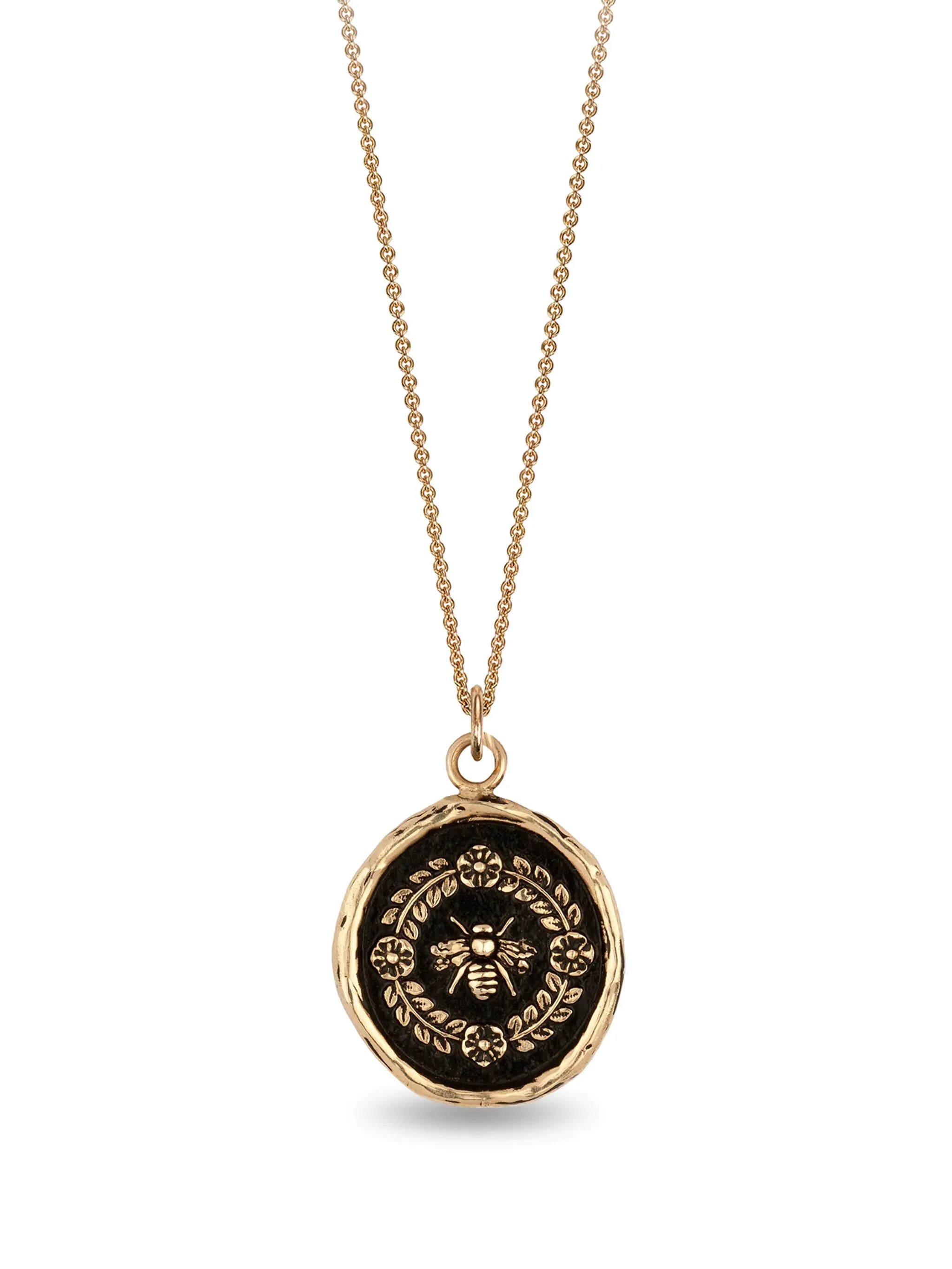 14K yellow gold Honeybee Talisman necklace