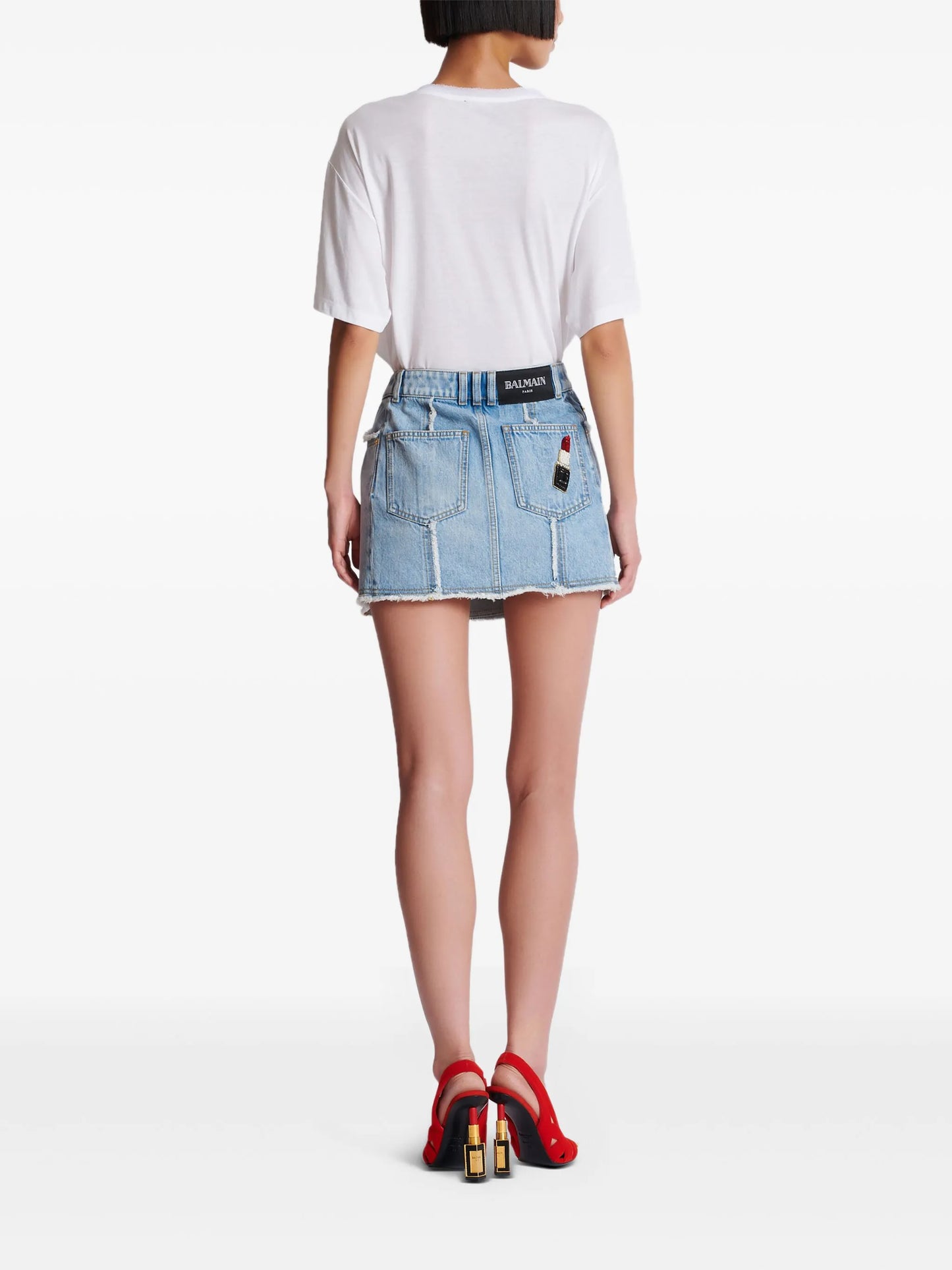 denim mini skirt