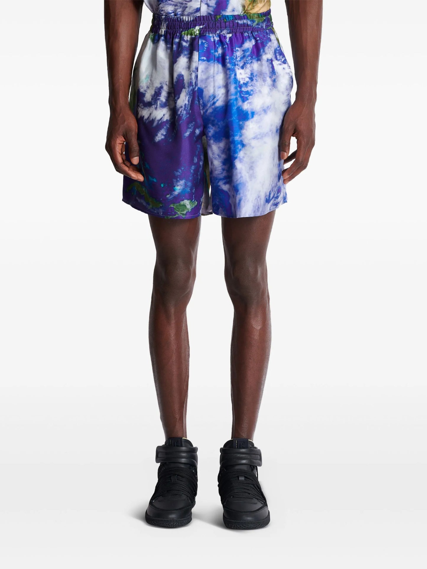 Earth-print shorts