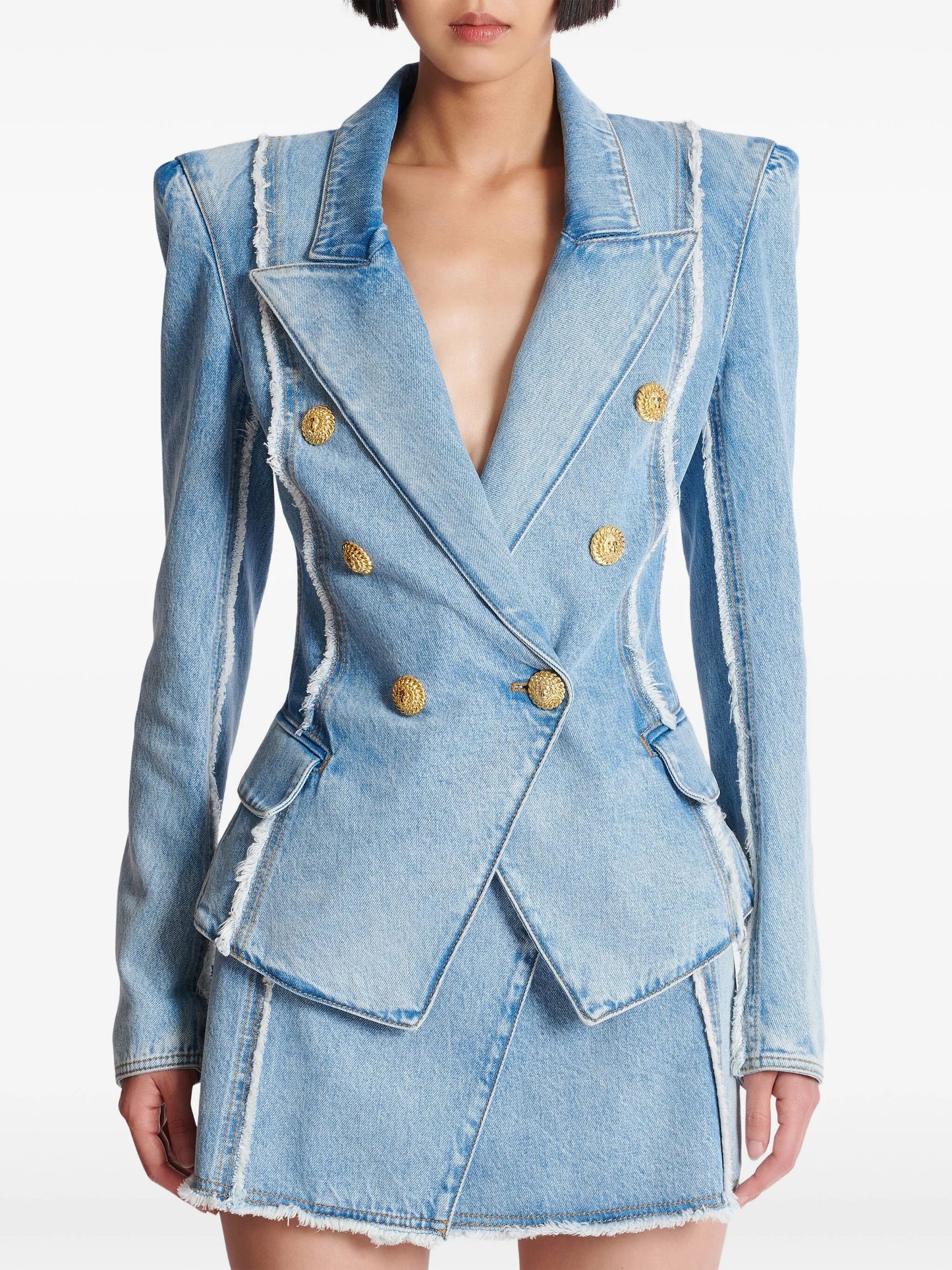 raw edge denim jacket