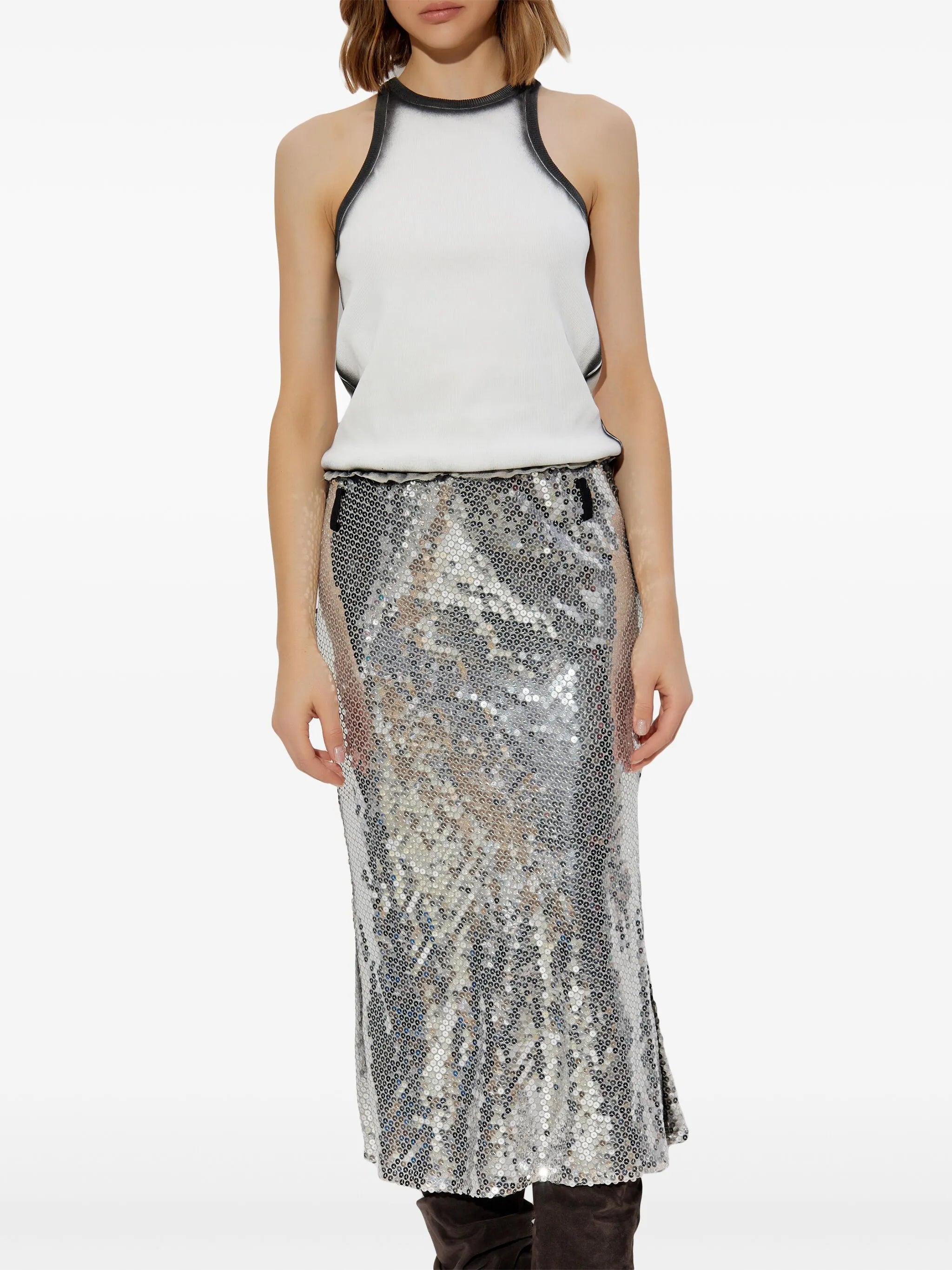 panelled midi dress