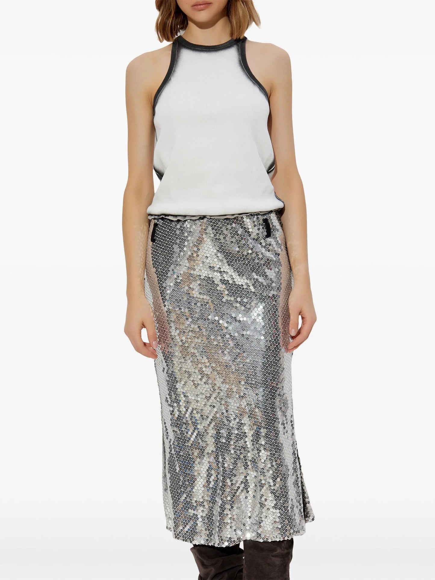 panelled midi dress