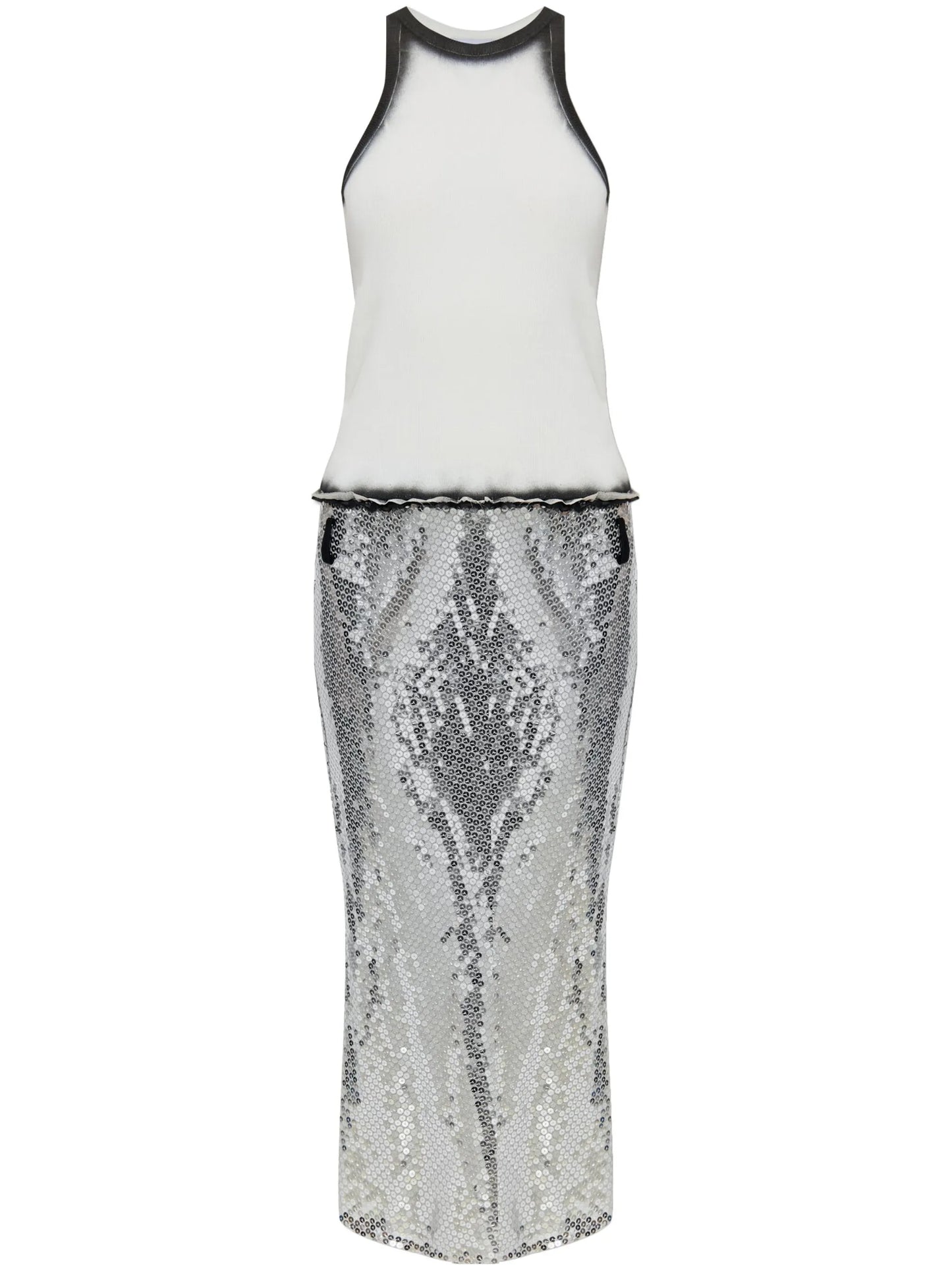 panelled midi dress