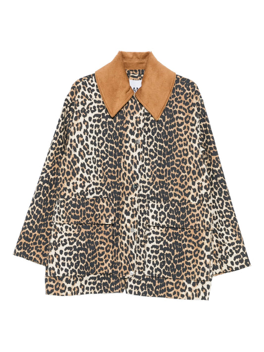 leopard-print bomber jacket