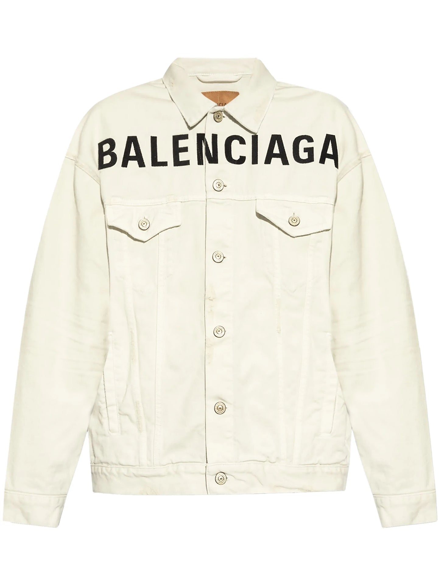 logo-print denim jacket