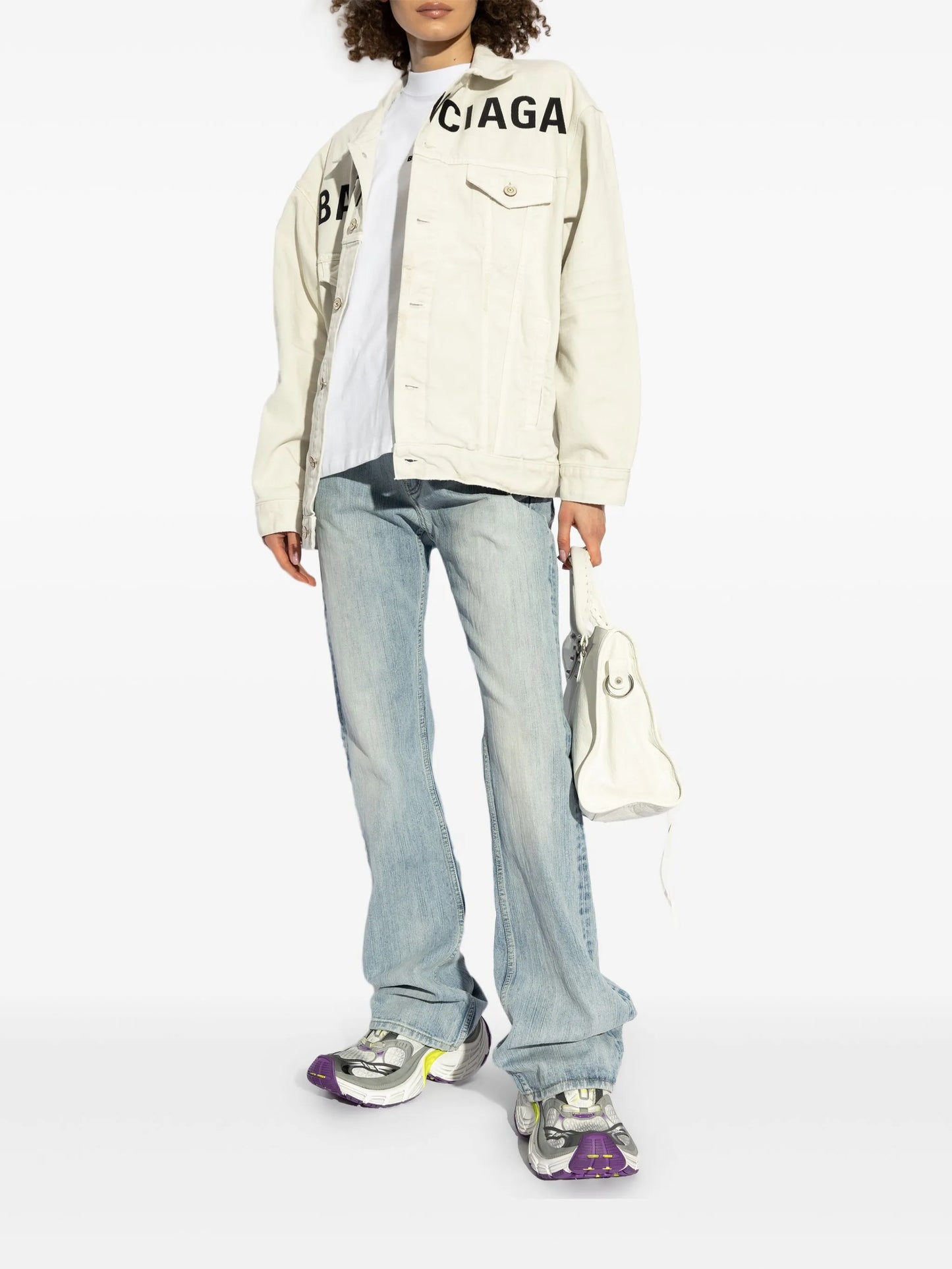 logo-print denim jacket