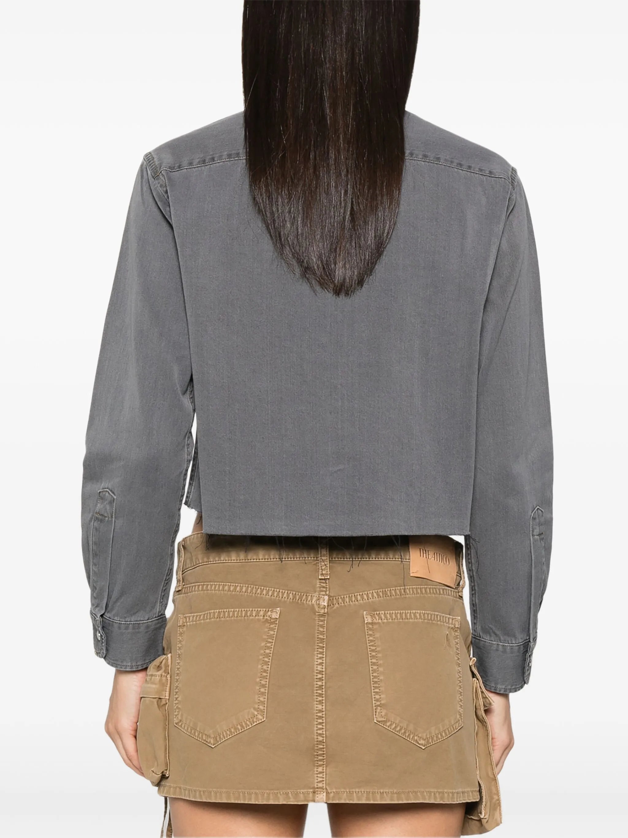 cropped chambray shirt