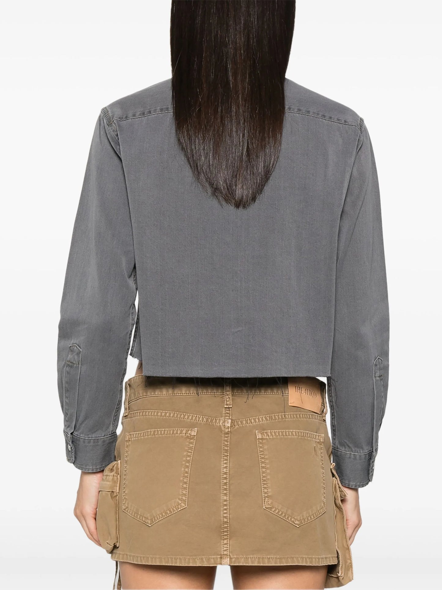 cropped chambray shirt