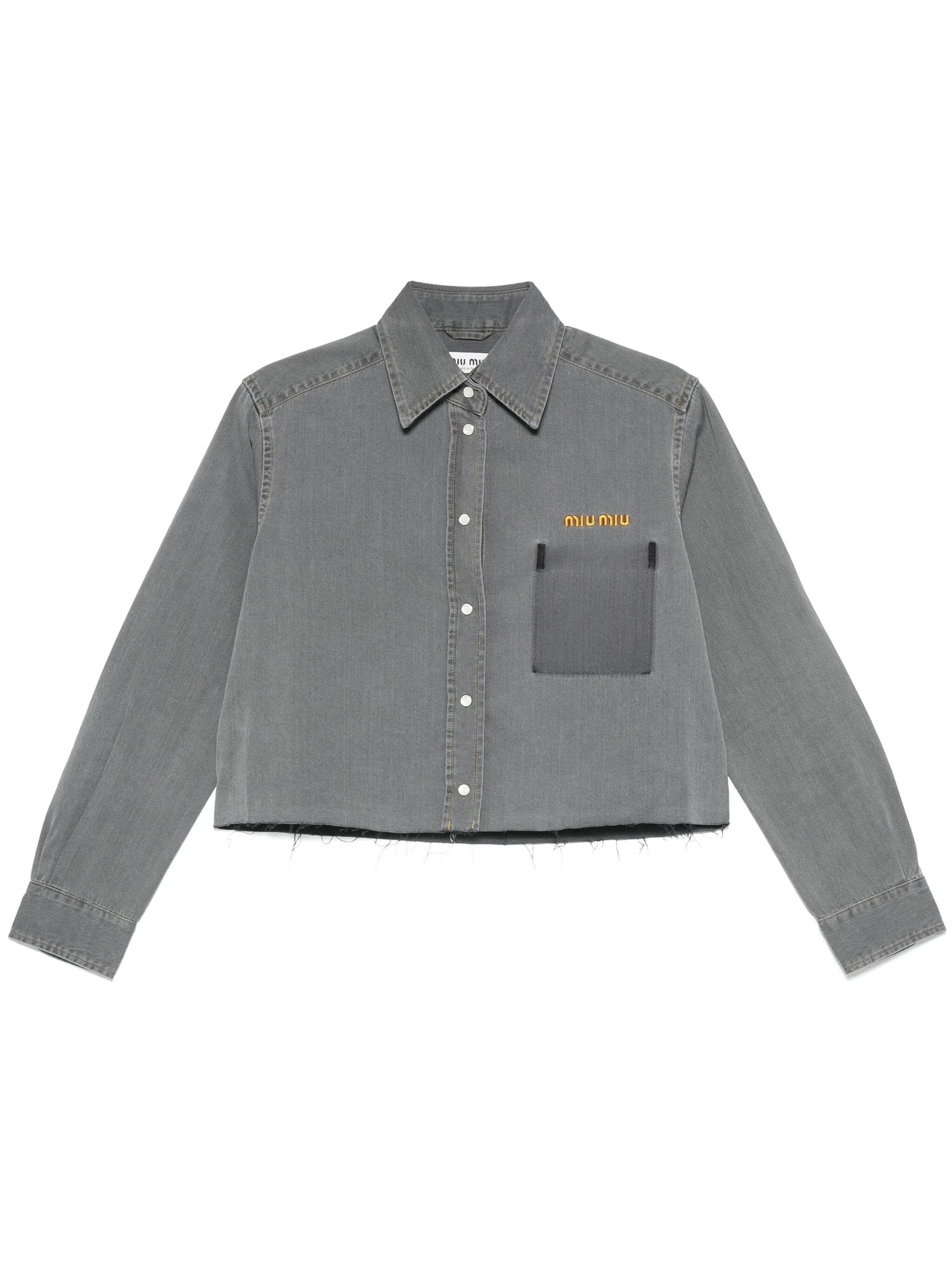 cropped chambray shirt