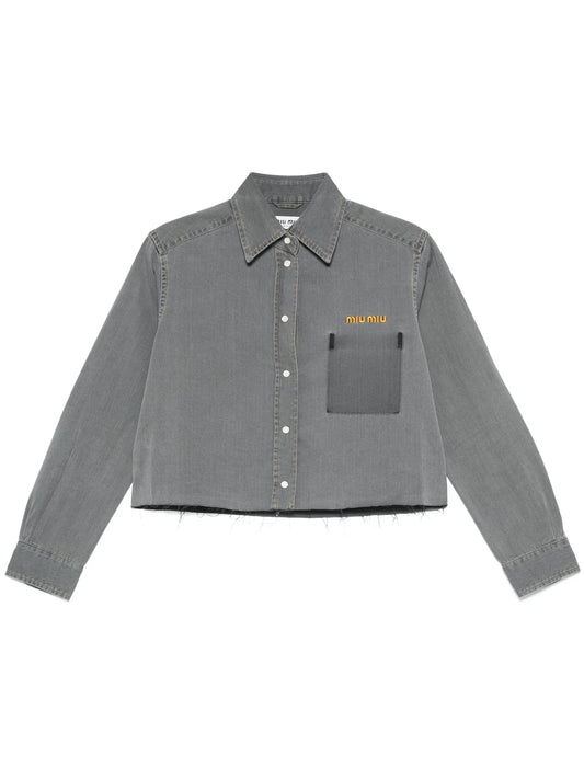 cropped chambray shirt