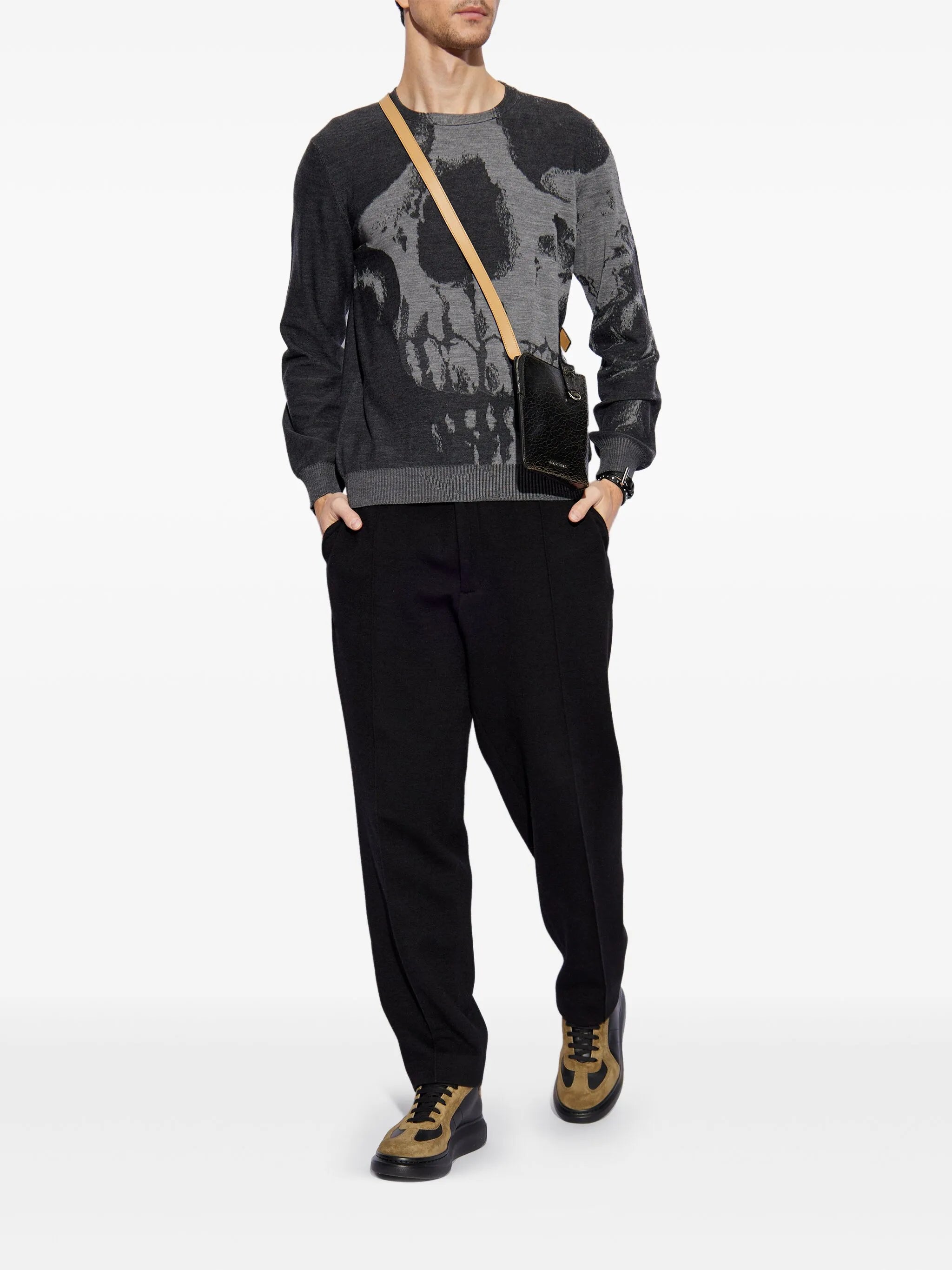 skull-intarsia sweater