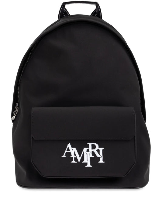 logo-embroidered backpack