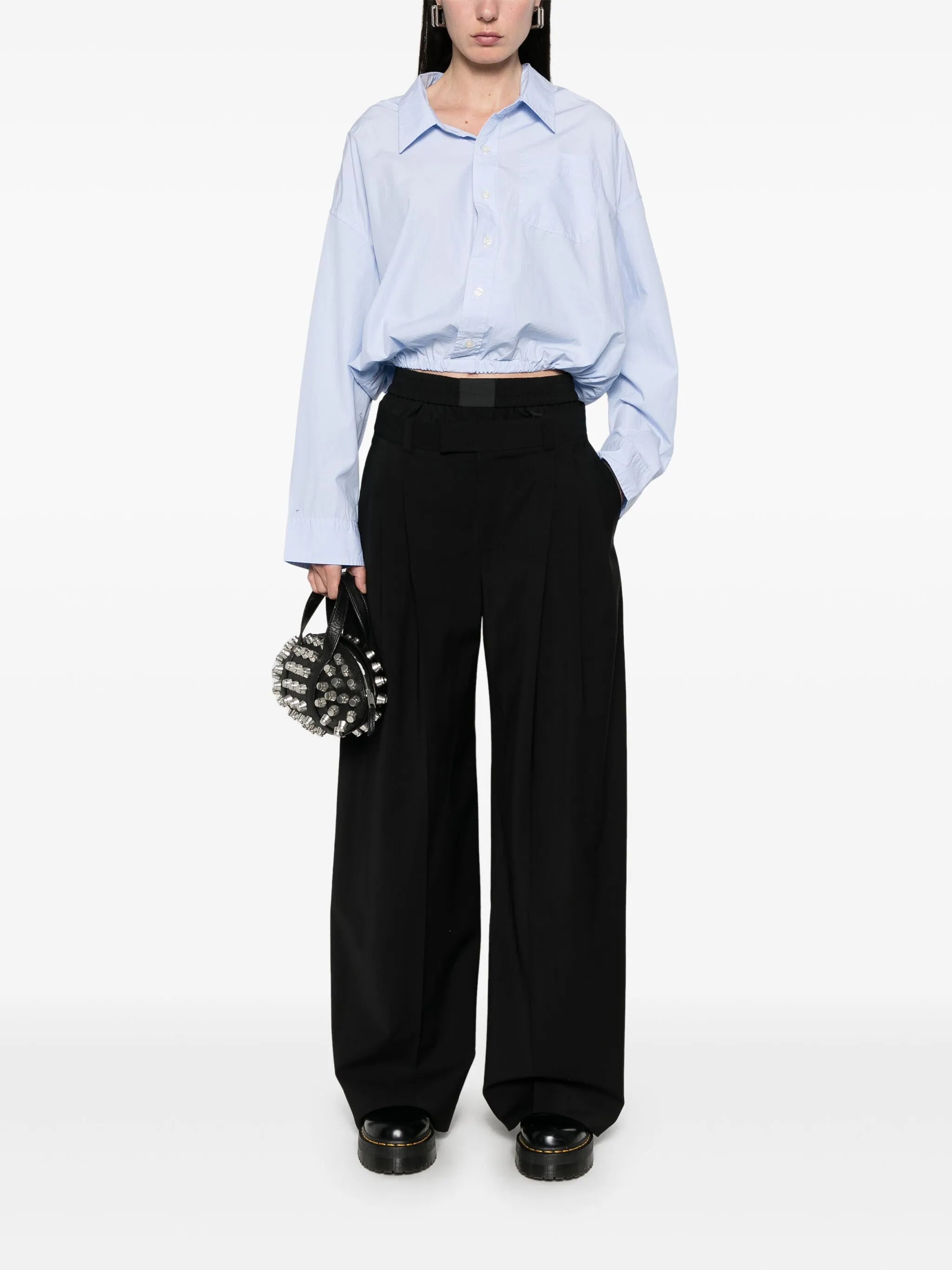 elasticated-hem blouse