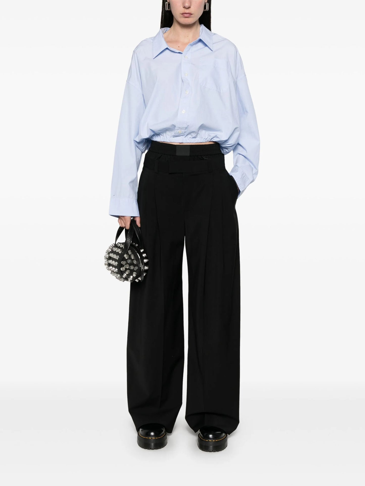 elasticated-hem blouse