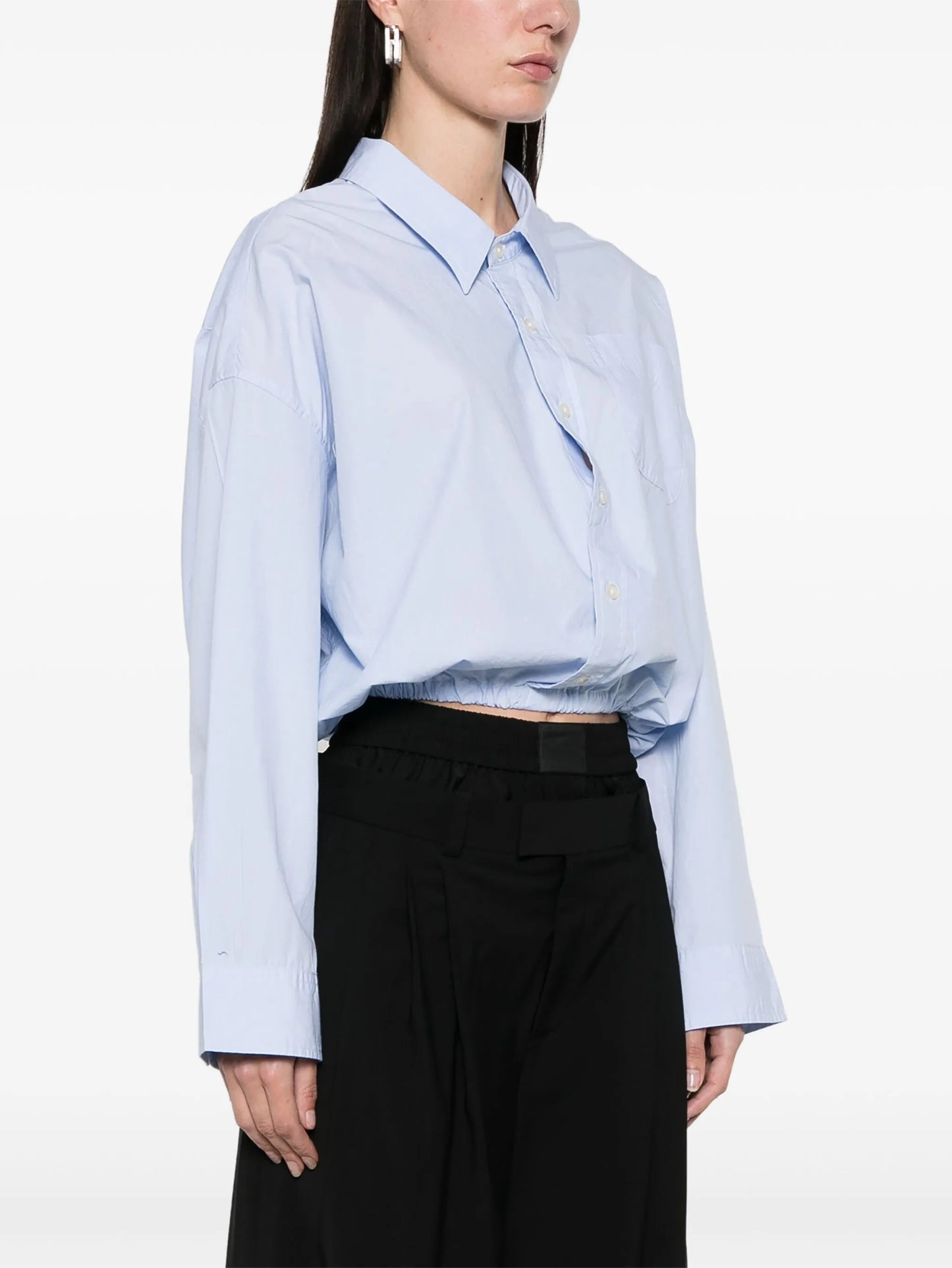 elasticated-hem blouse