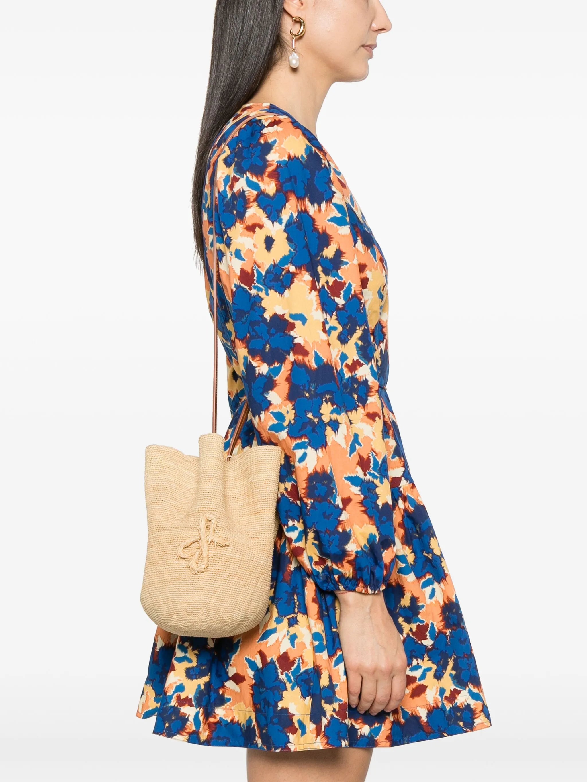 woven monogram shoulder bag