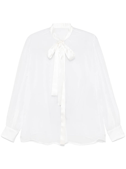 chiffon pussy-bow shirt