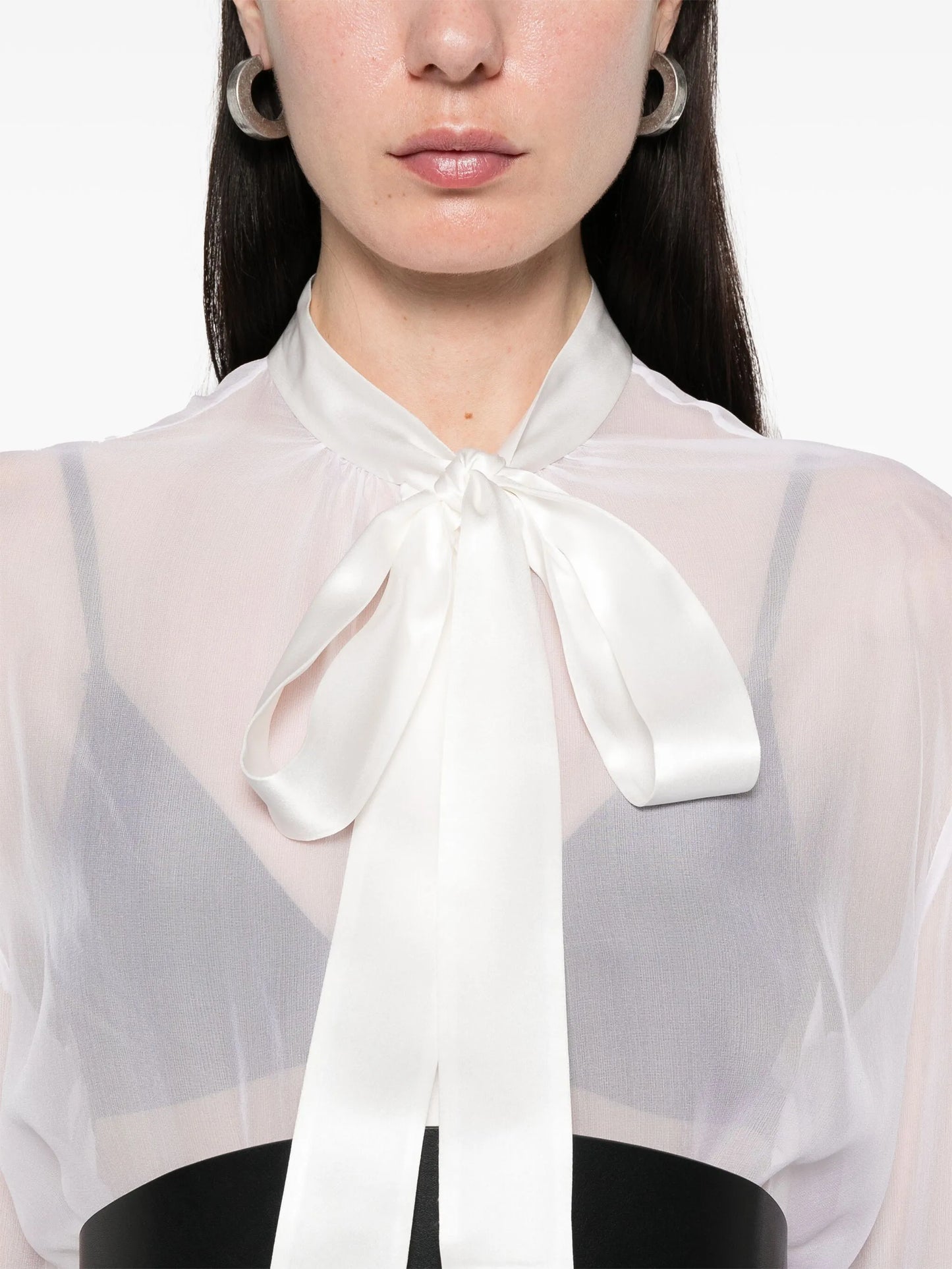 chiffon pussy-bow shirt