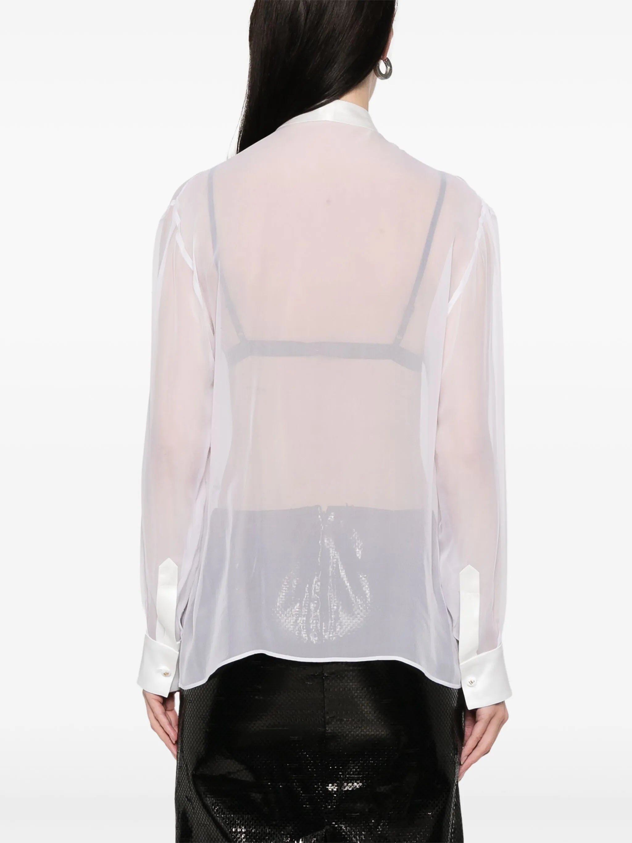 chiffon pussy-bow shirt