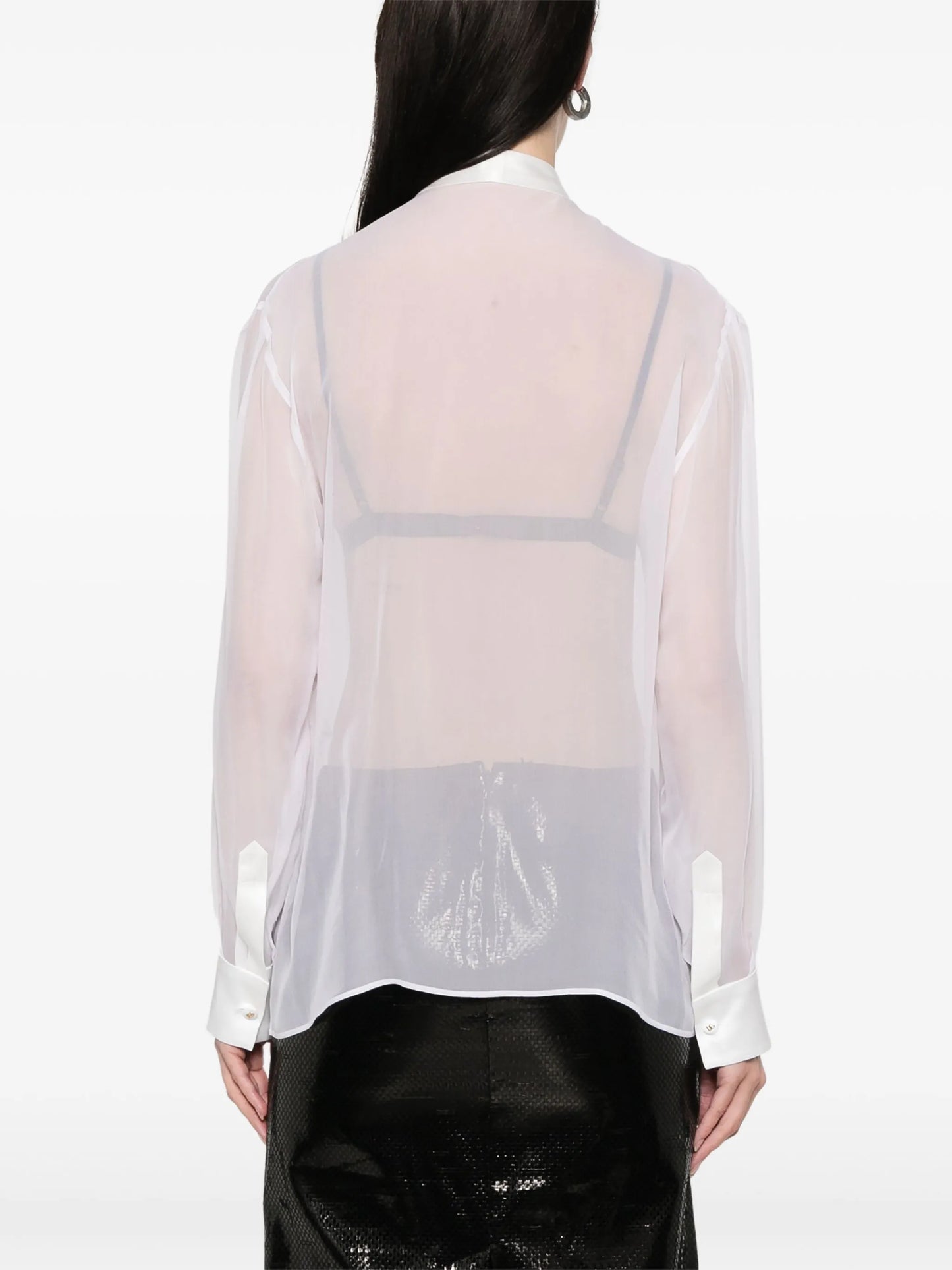 chiffon pussy-bow shirt