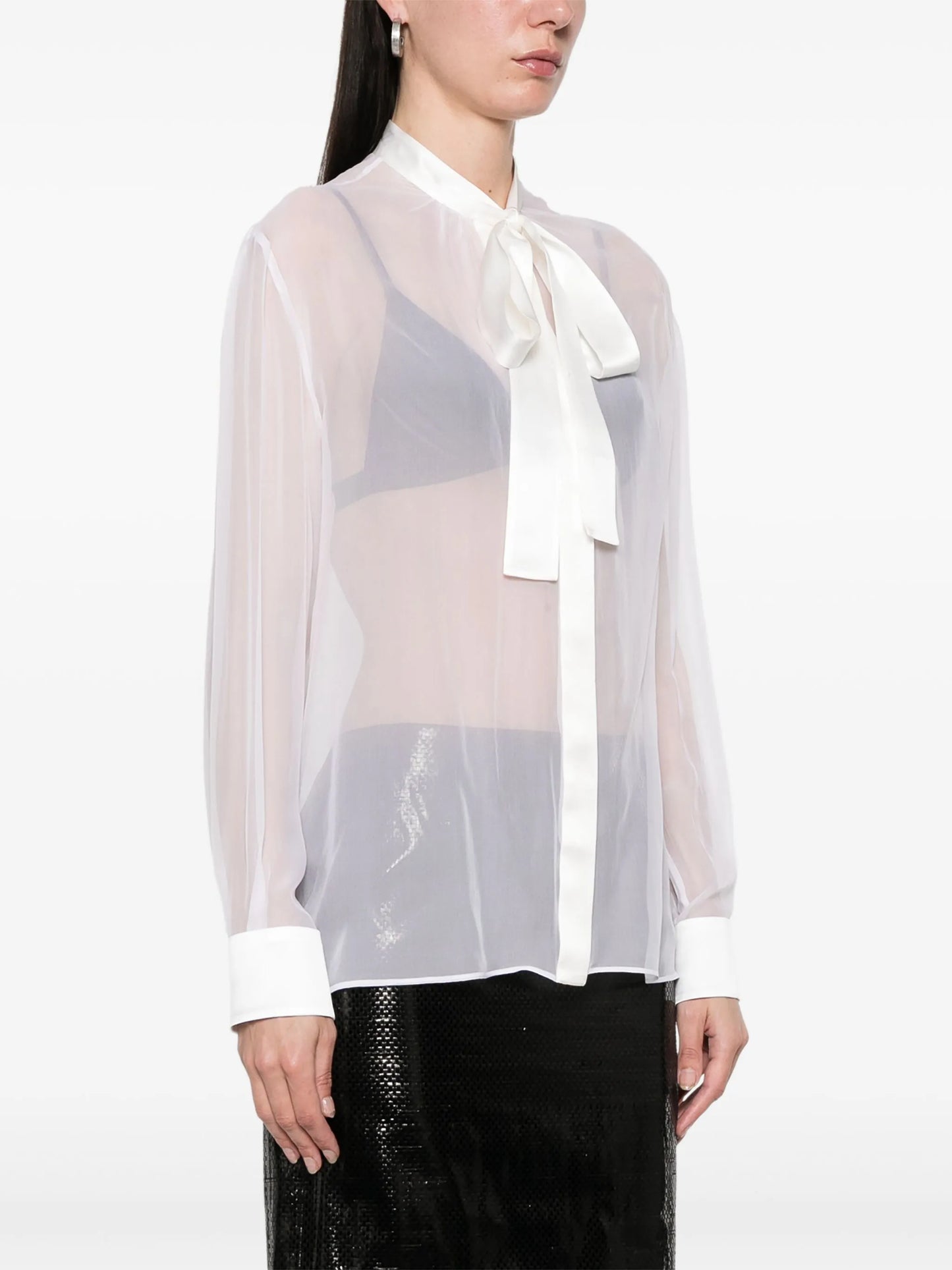 chiffon pussy-bow shirt