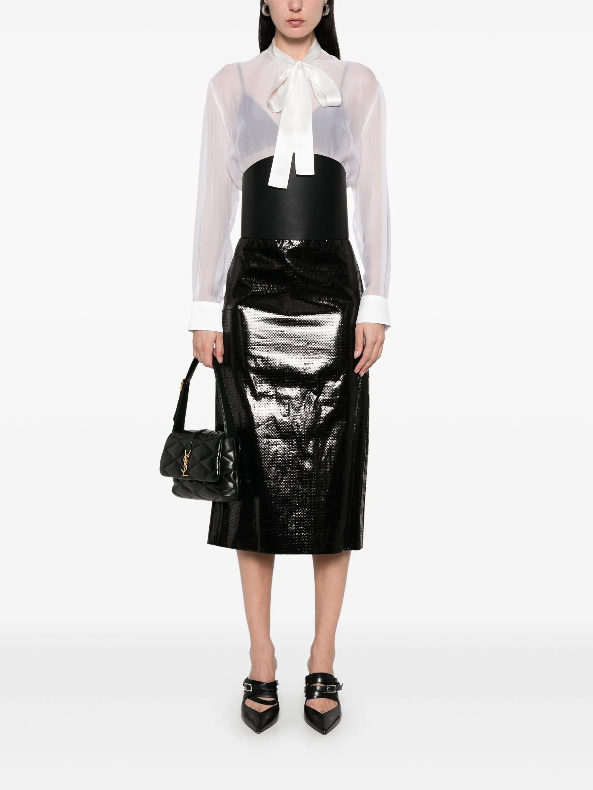 chiffon pussy-bow shirt