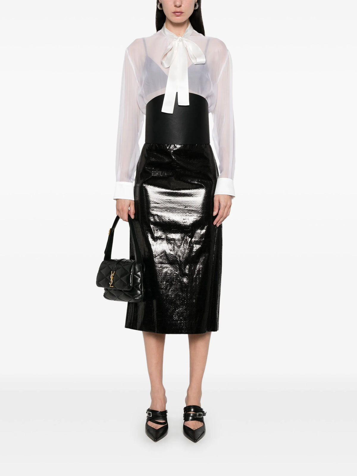chiffon pussy-bow shirt
