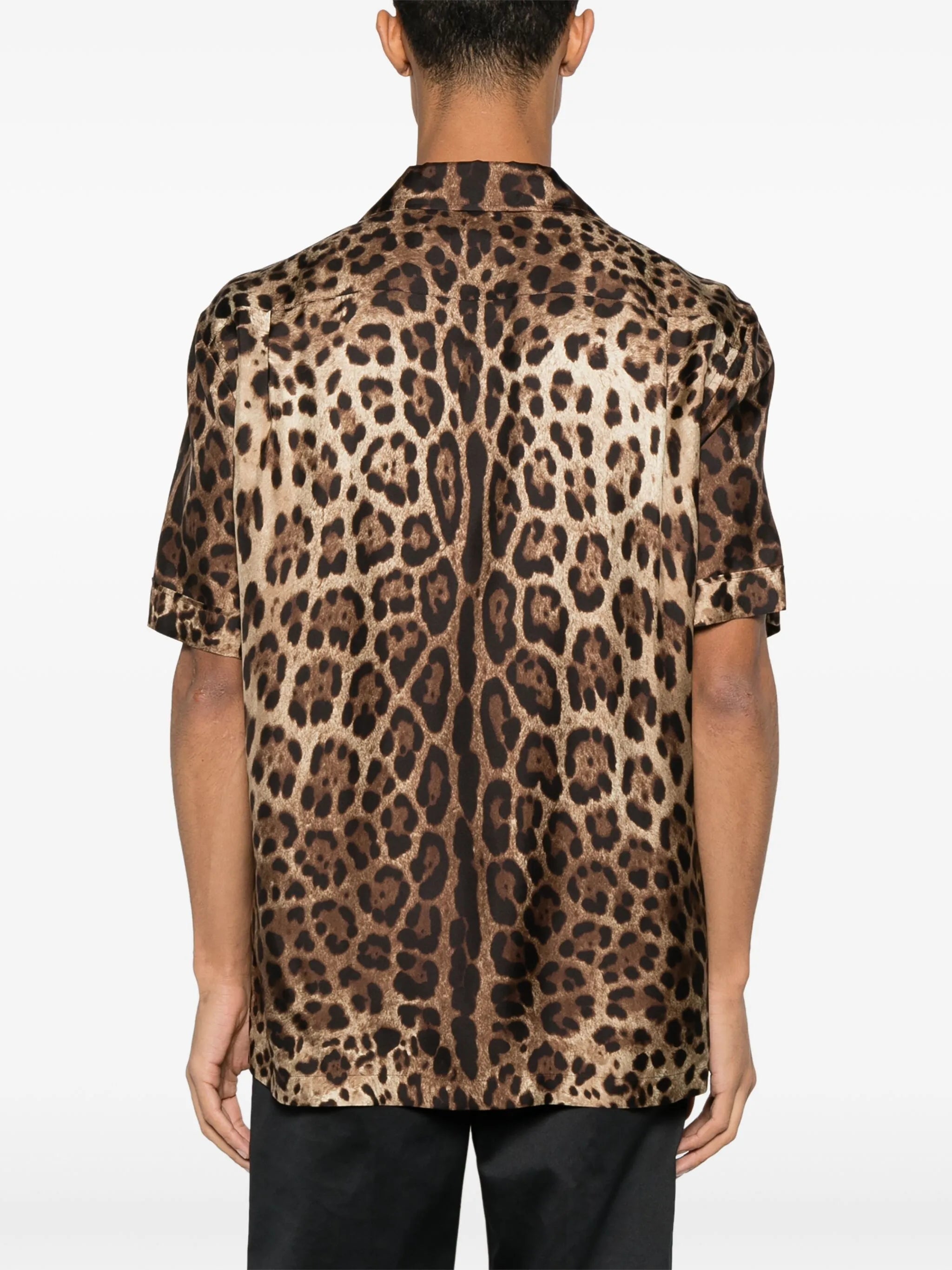 leopard-print silk shirt