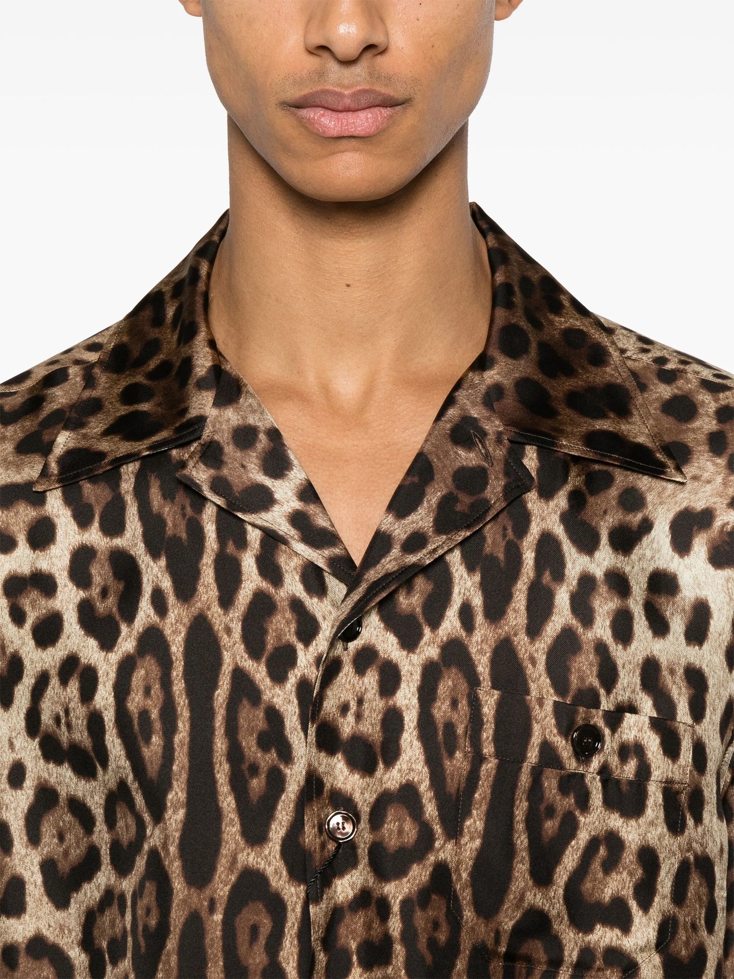 leopard-print silk shirt