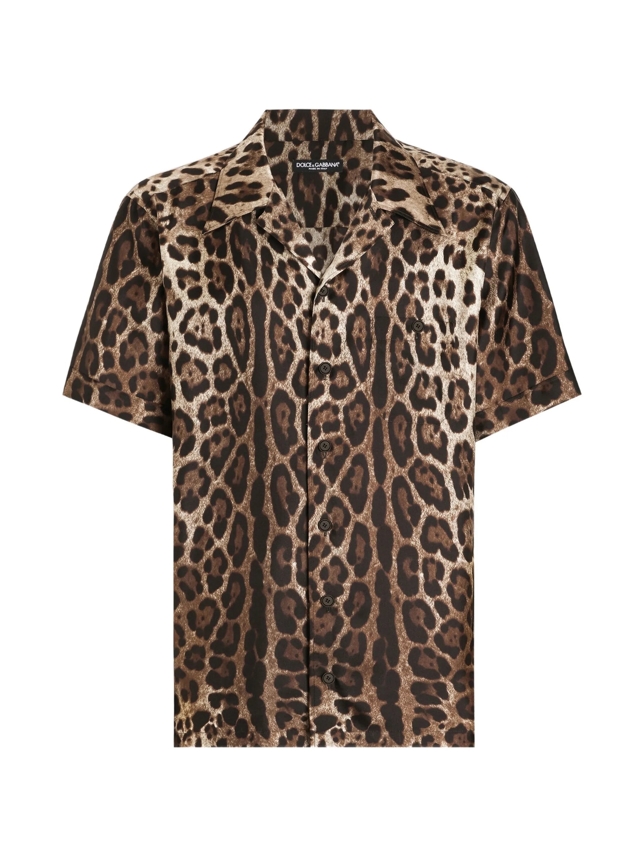 leopard-print silk shirt