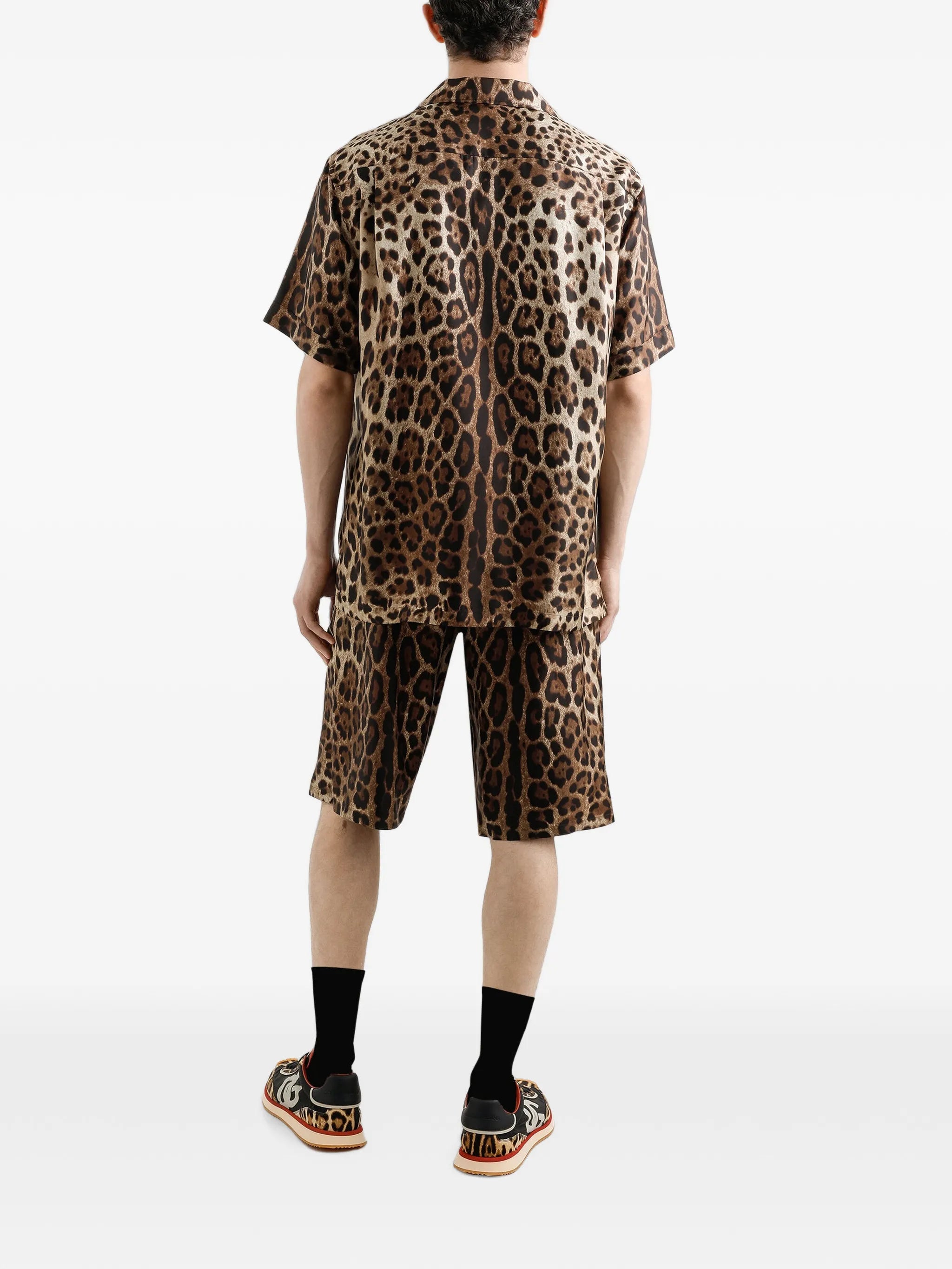 leopard-print silk shirt