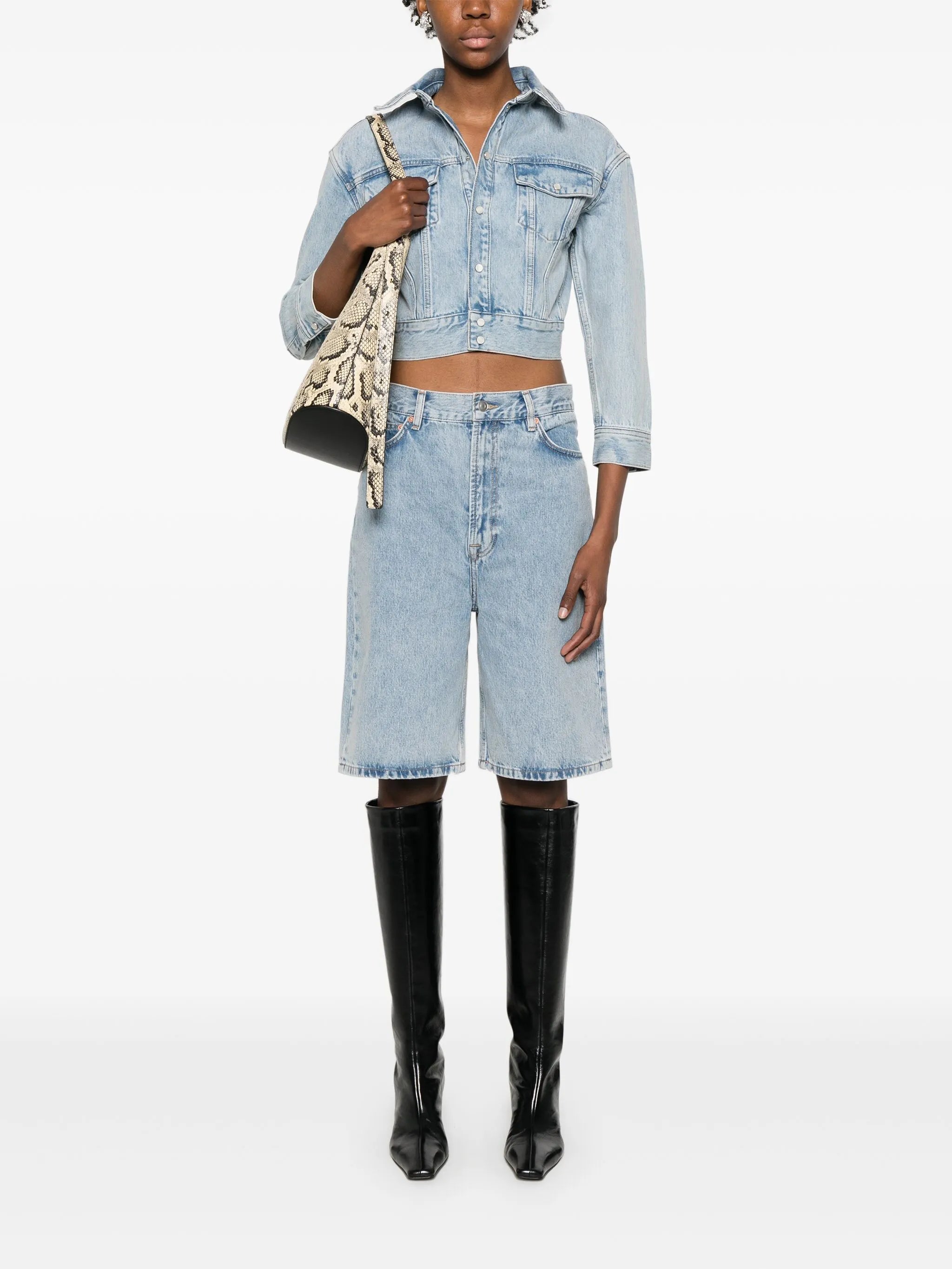 low-rise denim shorts