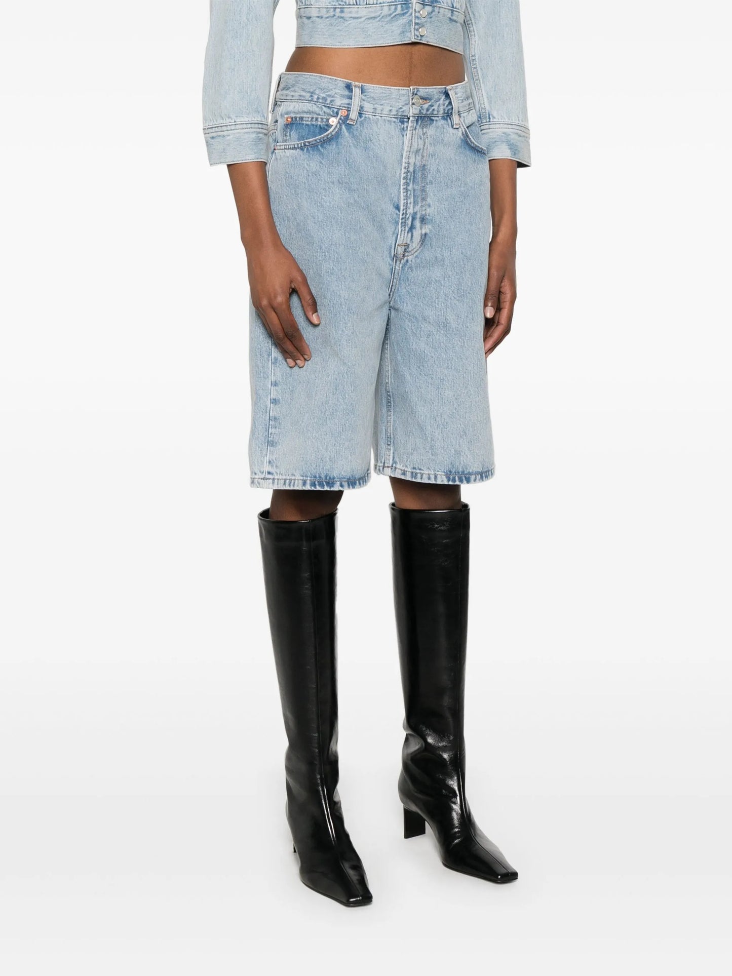low-rise denim shorts