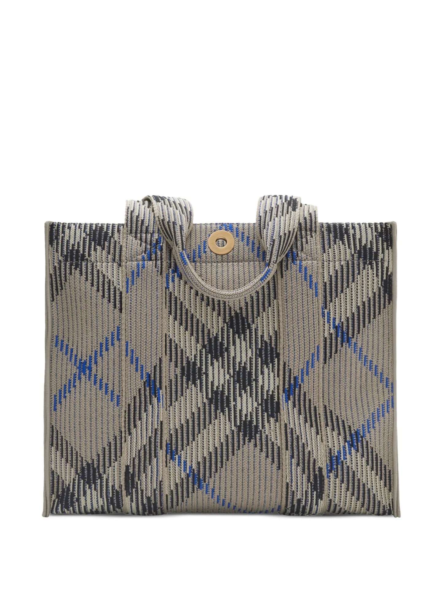 small Check knitted tote bag