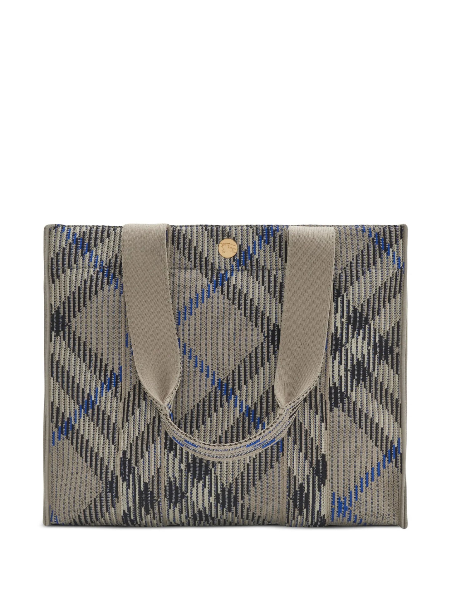 small Check knitted tote bag