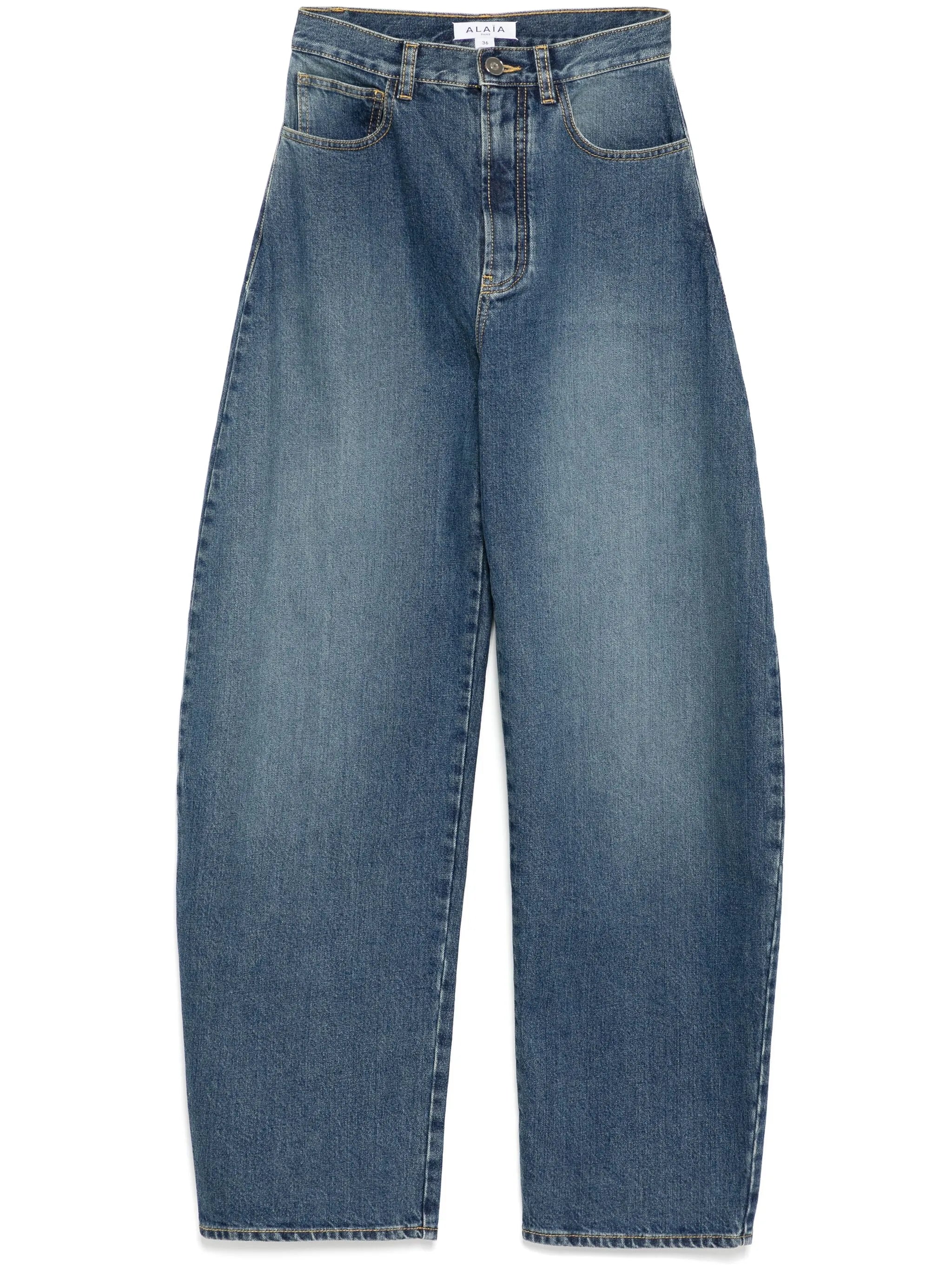 barrel-leg jeans