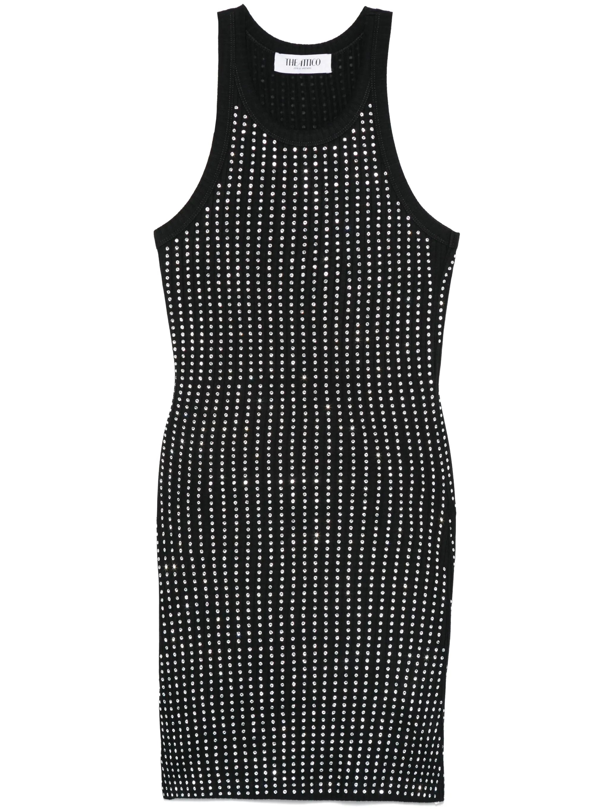 rhinestonded mini dress