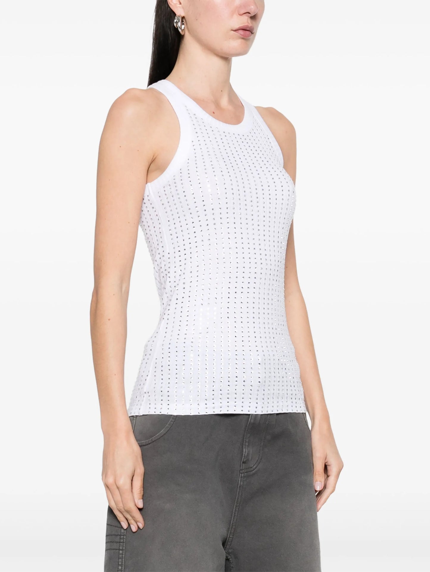 rhinestone-embellished tank top