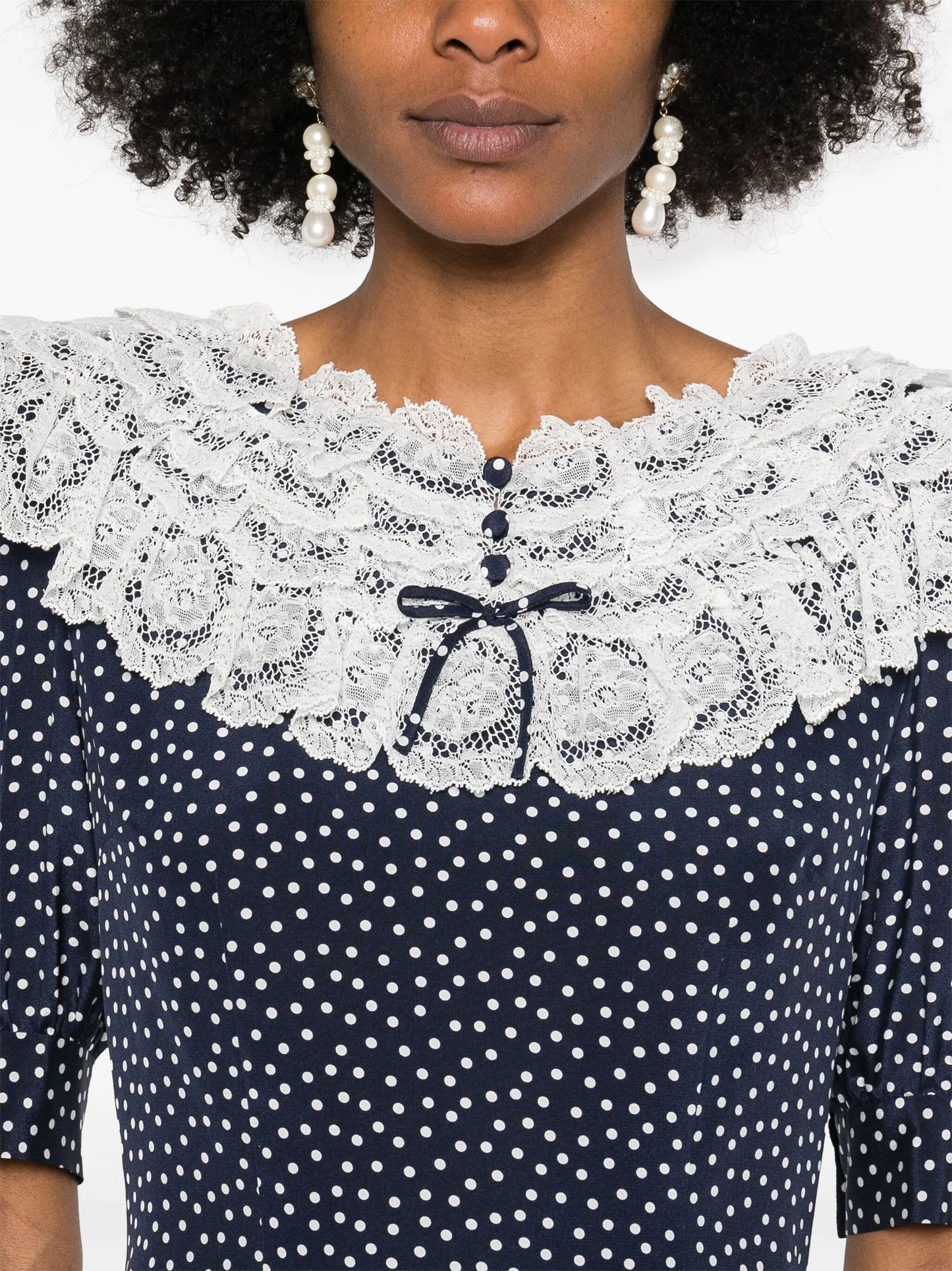 polka-dot maxi dress