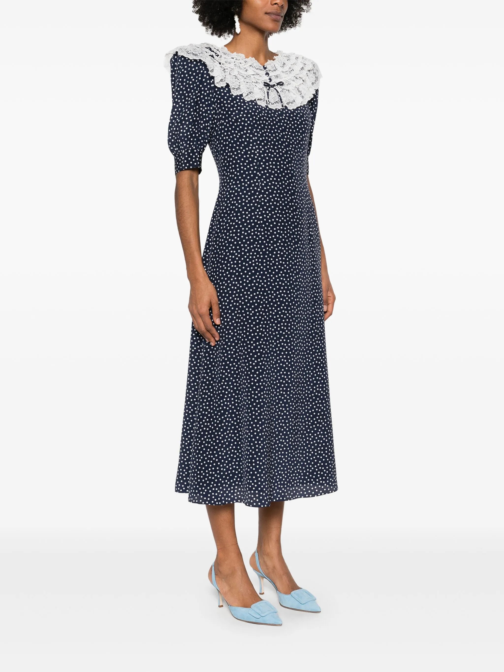 polka-dot maxi dress